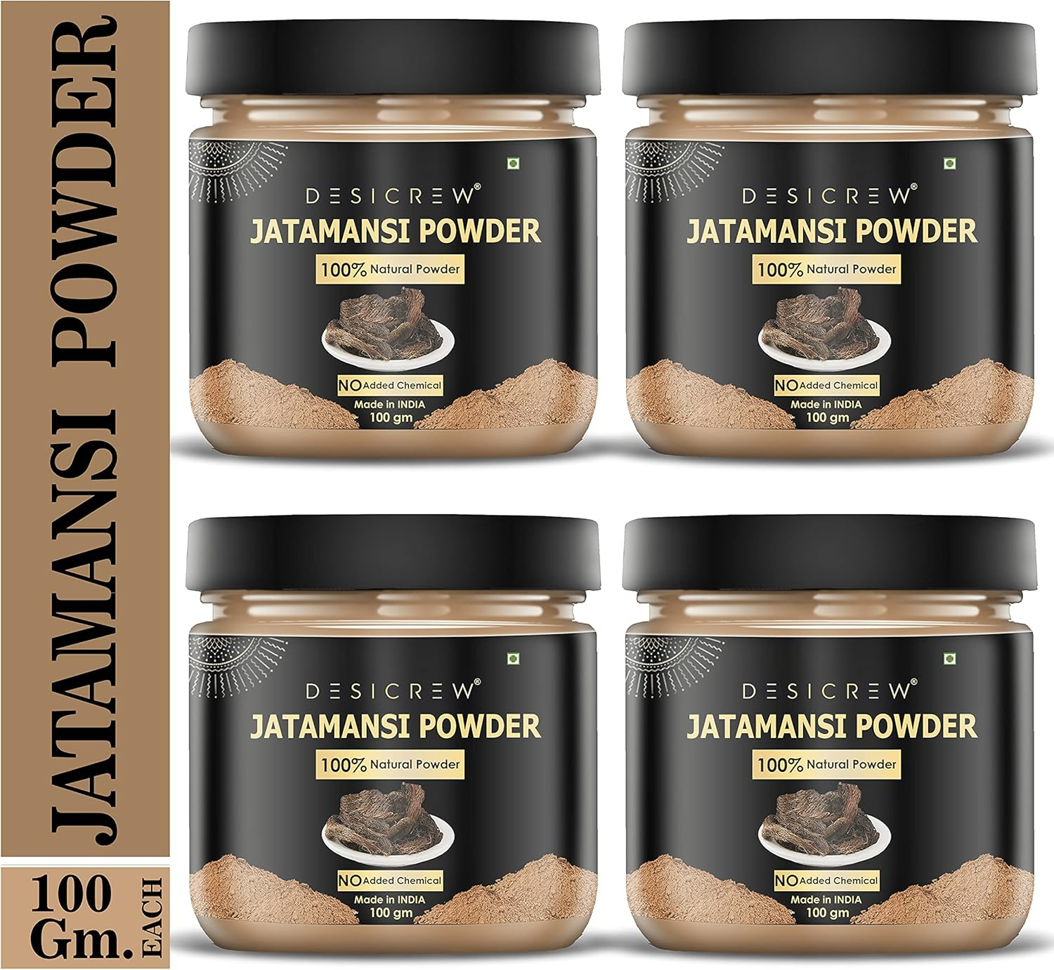 DESICREW Pure & Natural Jatamansi Powder for Natural Texture & Colour, Strong, Shiny, Silky,Healthy Scalp, Dandruff & Spilt Ends Free Hair Pack 400 GM image number 1