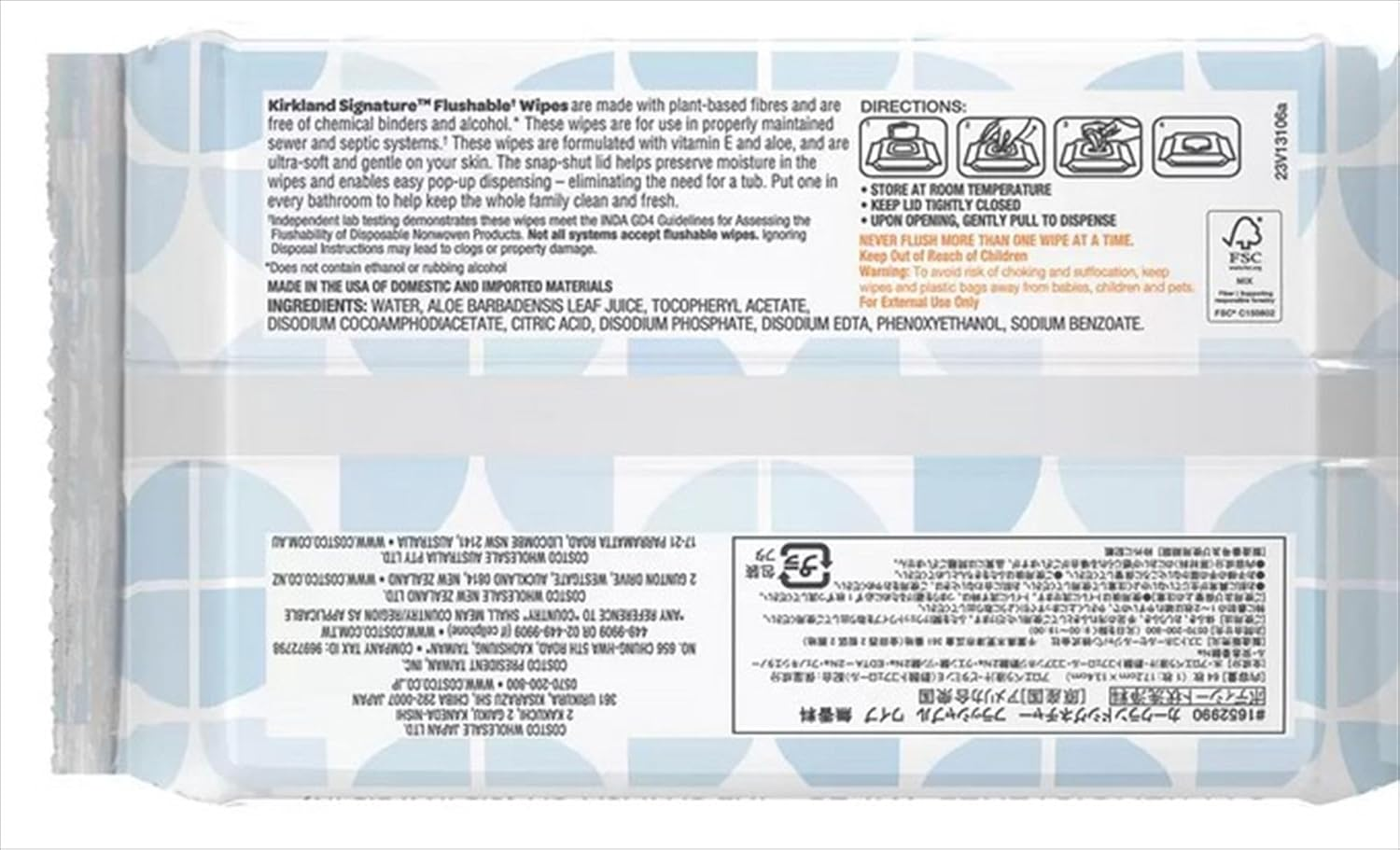 Kirkland Signature Flushable Wipes, 640 Count, Fresh & Clean, Pack of 10 image number 2