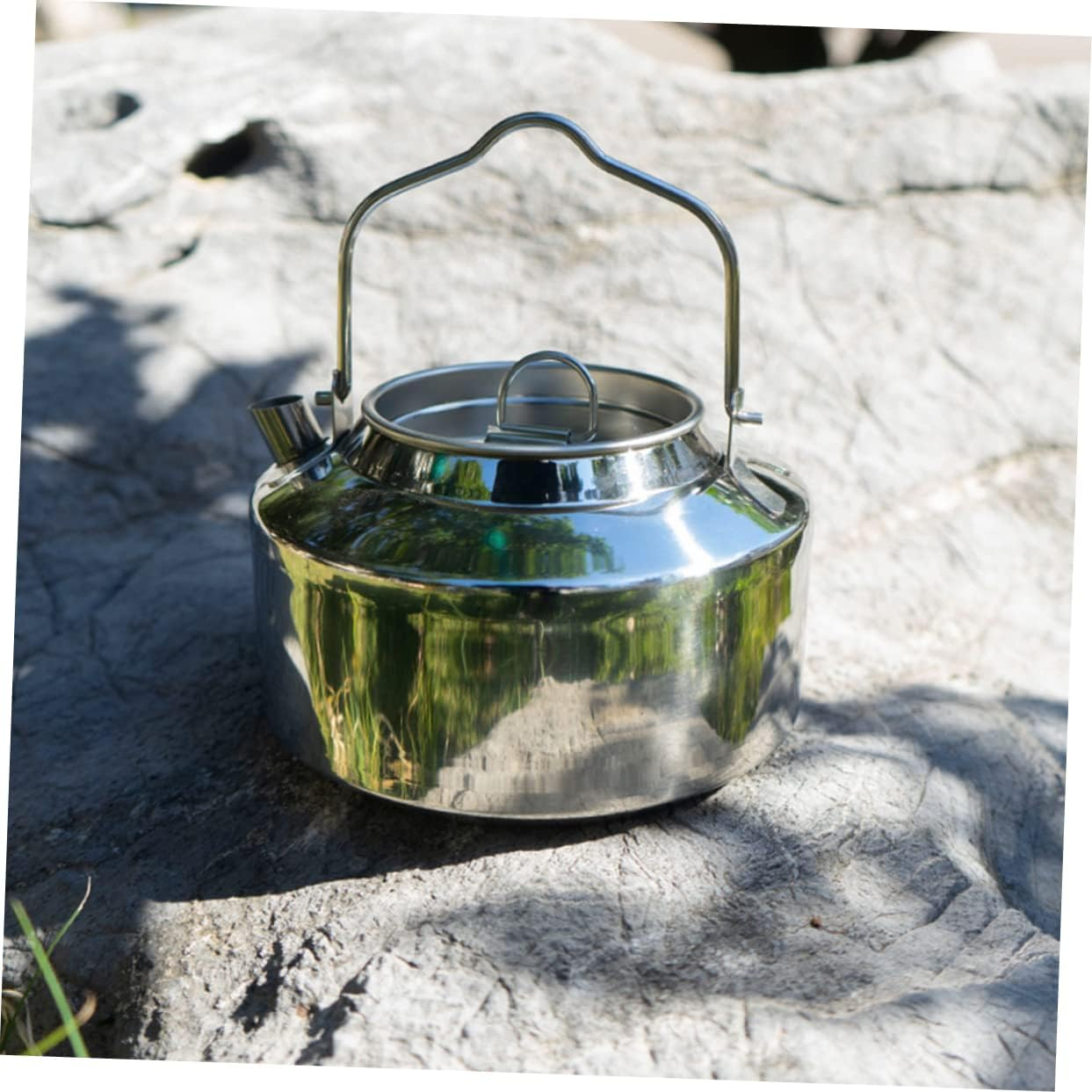 Portable Water Kettle Camp Kettle Stainless Steel Lightweight Sturdy Multi-Functional Fast Boiling Outdoor Accessories for Camping Hiking Fishing and Travel image number 1