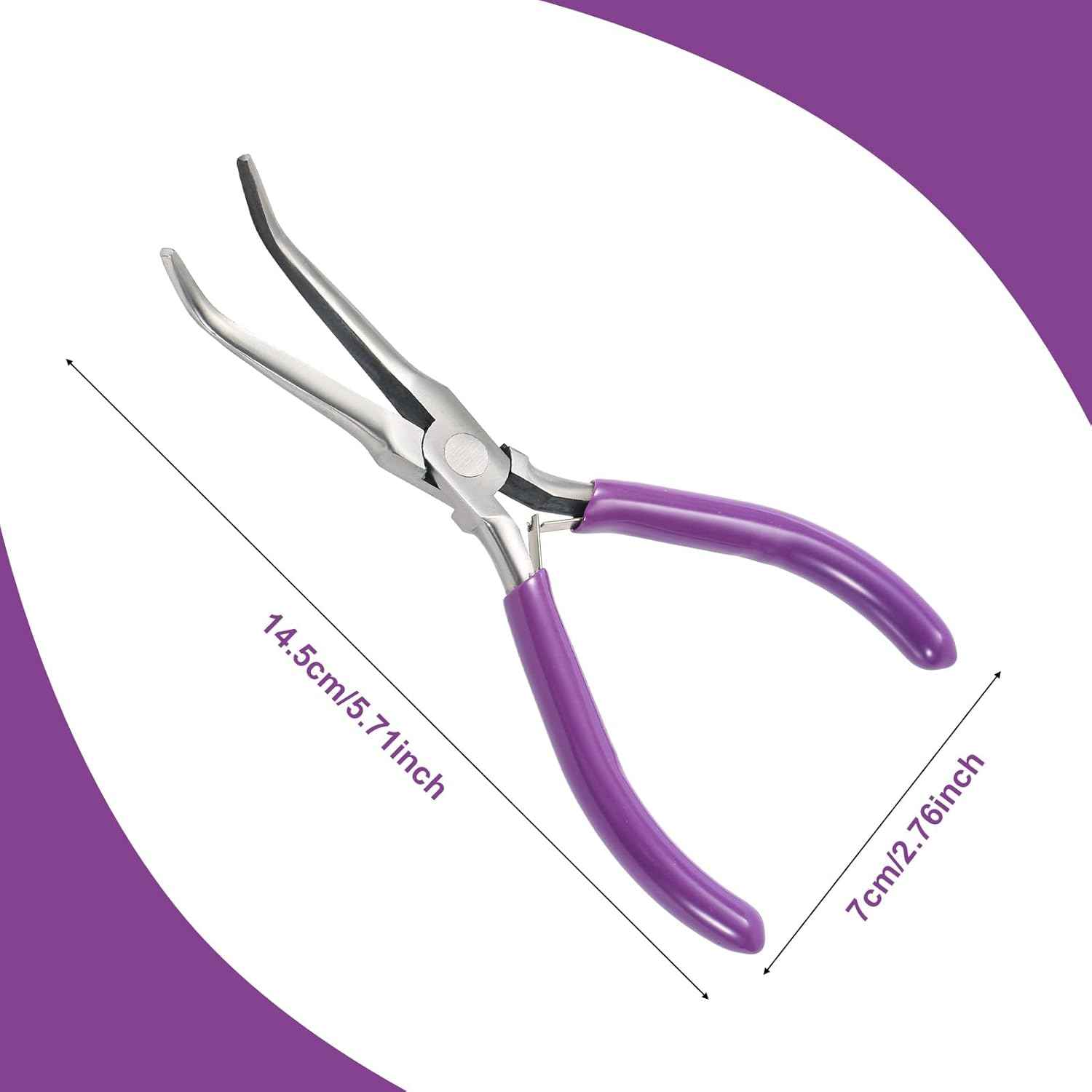 Fish Bone Pliers, Professional Bent Nose Pliers with Non-Slip Handle, Carbon Steel Tool for Locking and Extracting Small Fish Bones image number 3