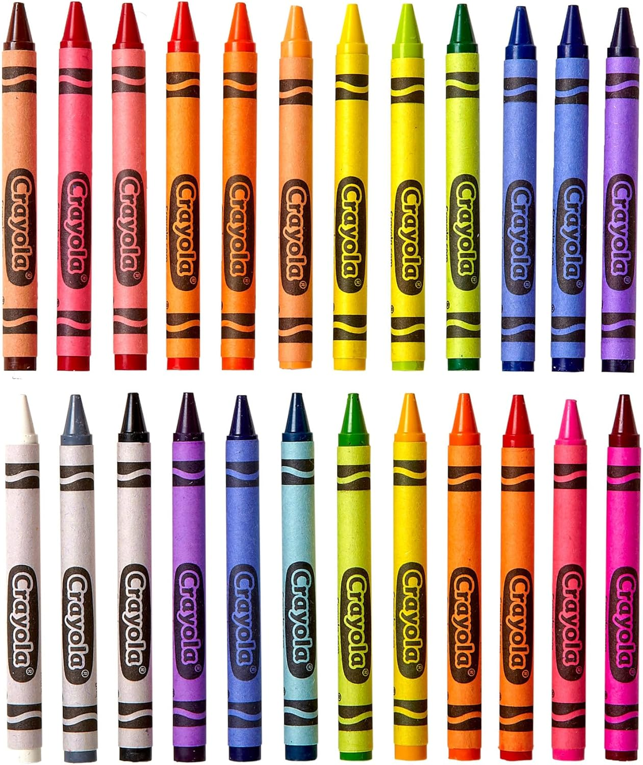 CRAYOLA 24 Pack Regular Crayons, Perfect for Art, Colouring and Drawing, Classic Crayola Colours, Preferred by Teachers, Child Safe and Nontoxic, 52-3024