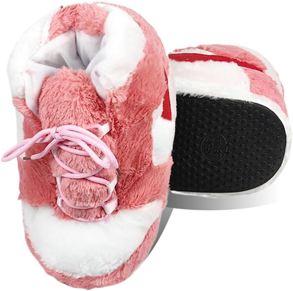 MOLERFO Sneaker Slippers Non Slip Sole Indoor House Plush Slippers Unisex Indoor Floor Cotton Shoes - Grey-Da image number 5