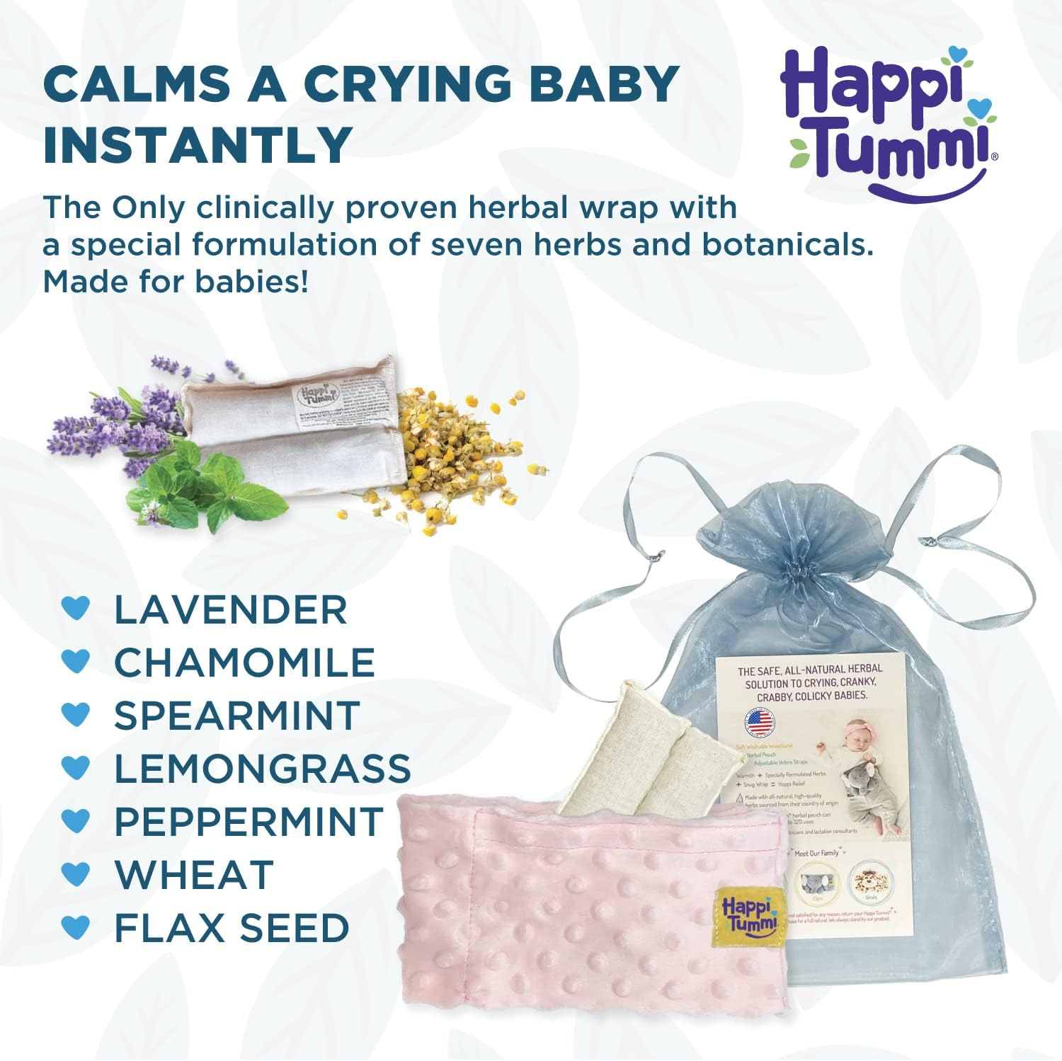 Happi Tummi Colic and Gas Relief for Babies and Infants- Heated Belly Wrap for Newborns - Aromatherapy Wrap for Upset Tummy and Constipation image number 2