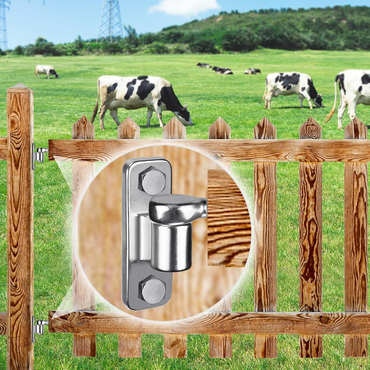 2Pcs Cast Gate Hinges, 304 Stainless Steel Wall Mount Gate Hinge for Farm Gate, Chain Link Fence Gate Hinge One-Piece with Non-Weld Gate Hinge Heavy Duty, Fit 5/8'' Fence Post Hinge image number 6