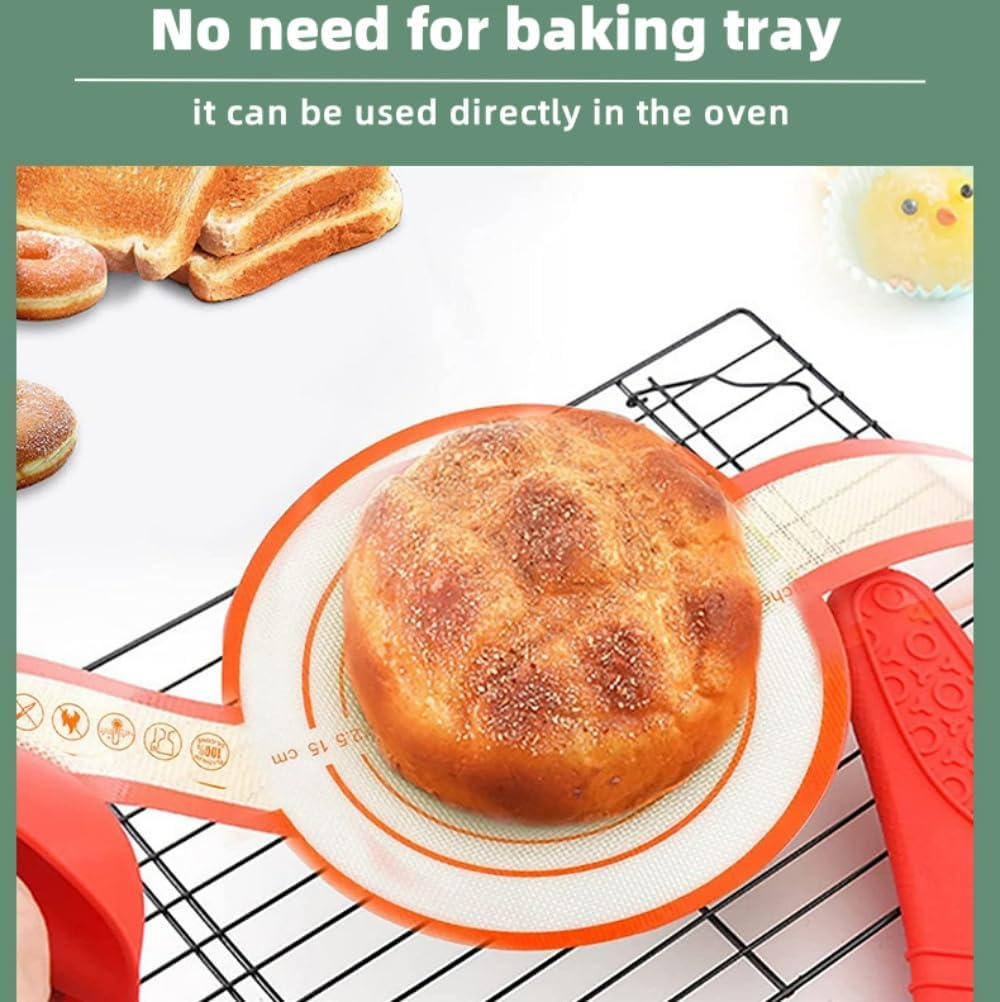 2 PCS Silicone Bread Sling for Dutch Oven, Oven Liners, Heat Resistant Non-Stick & Easy Clean, Reusable Bread Baking Mat with Long Handles, for Transferable Dough Pastry, Placing Bread,2 Colors image number 2