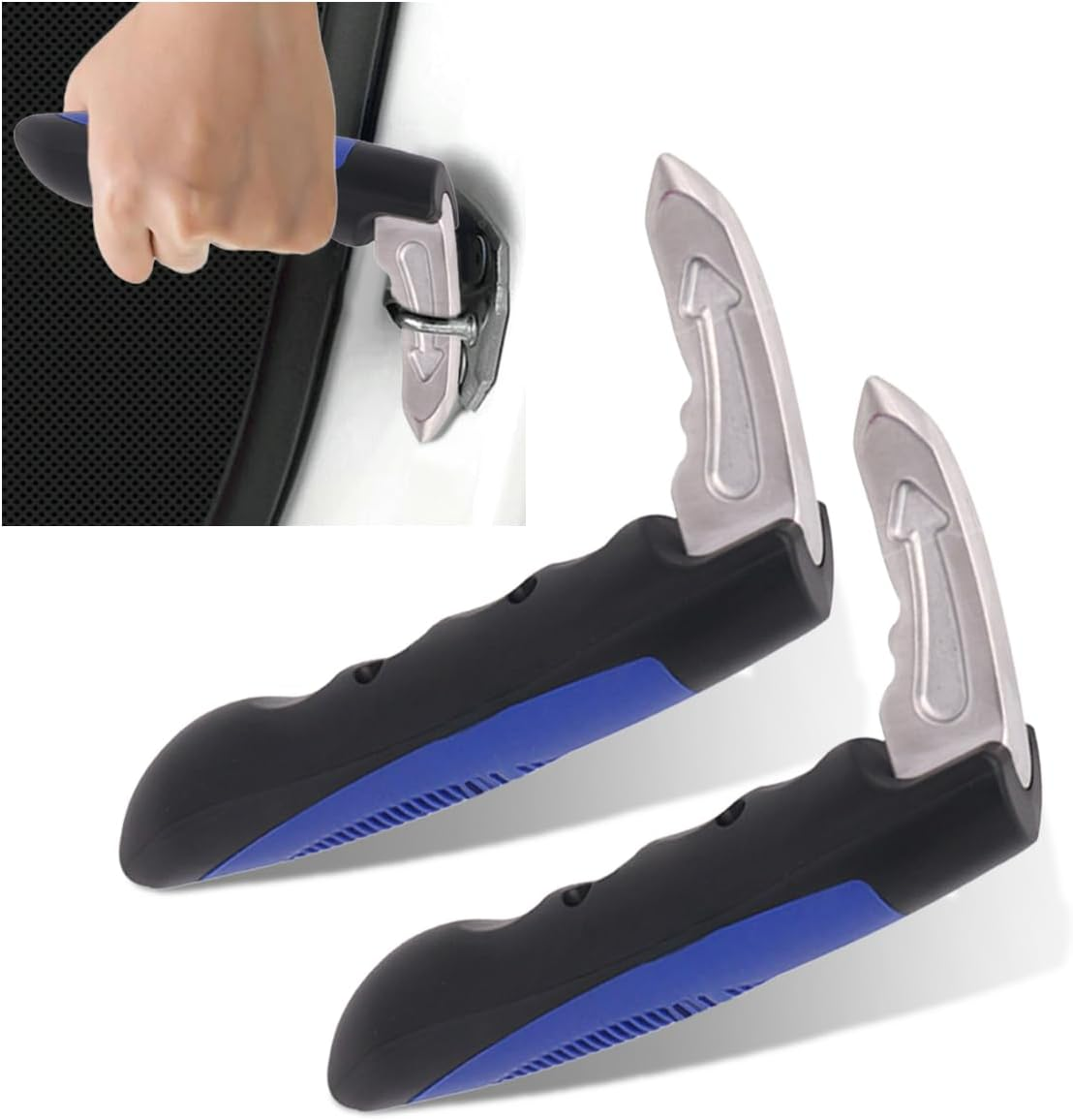 Car Handle Assist, Multifunction Auto Door Assist Handle, Car Door Assist Support Handle for Elderly and Handicapped, Window Breaker Emergency Tool, Grab Bar Handle (Blue 2 PCS) image number 3