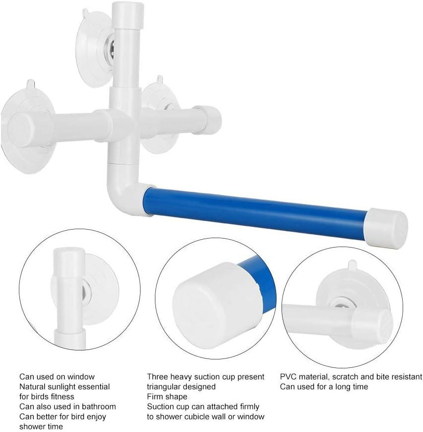 Pet Bath Perches Standing Platform Bird Shower Perches Plastic Pipe Stand Toy for Macaw Cockatoo African Greys Budgies Parakeet image number 6