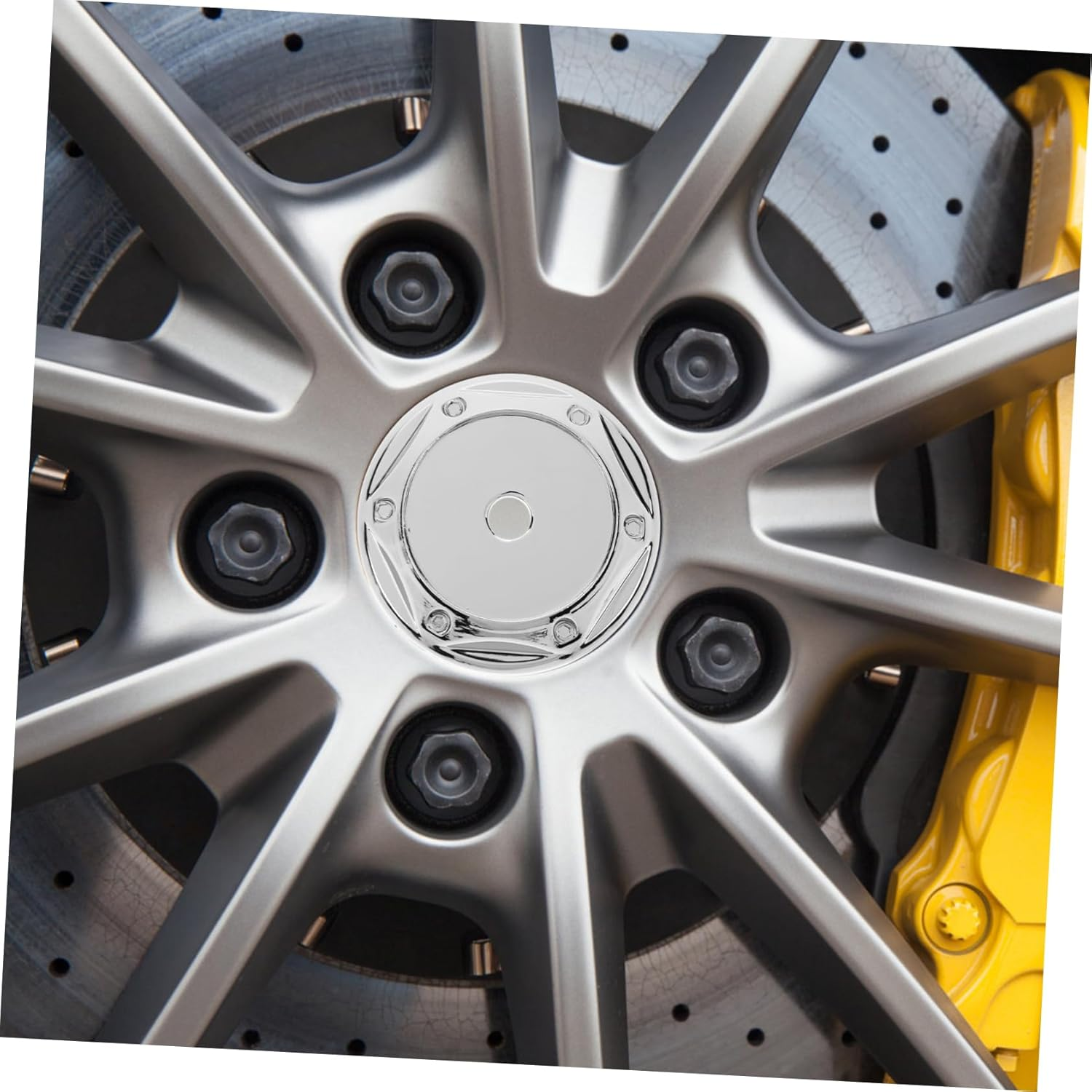 TOGEVAL Car Wheel Hub Caps Rim Center Caps 68Mm 4Pcs Silver Auto Wheel Center Covers Replacement Automotive Tire Accessories image number 1