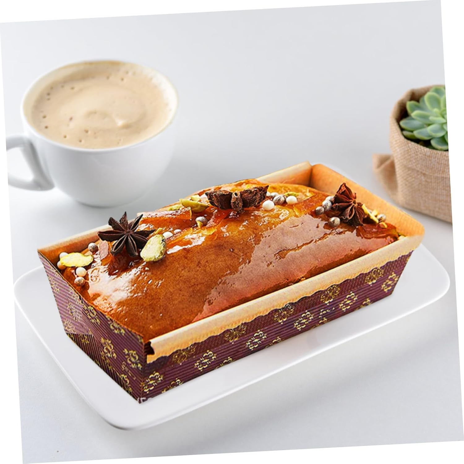 Mikinona 25Pcs Disposable Paper Loaf Pans Rectangular Baking Molds for Bread and Cake Oil-Resistant Microwave Safe for Home Baking image number 1