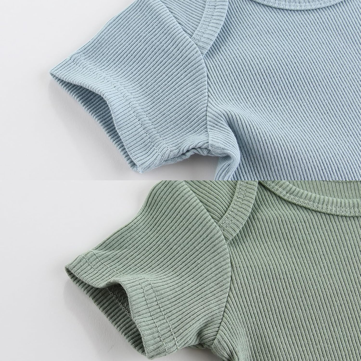 Ruliby Baby Bodysuit Ribbed Baby Boy Clothes Bule Romper 0-3 Months image number 1