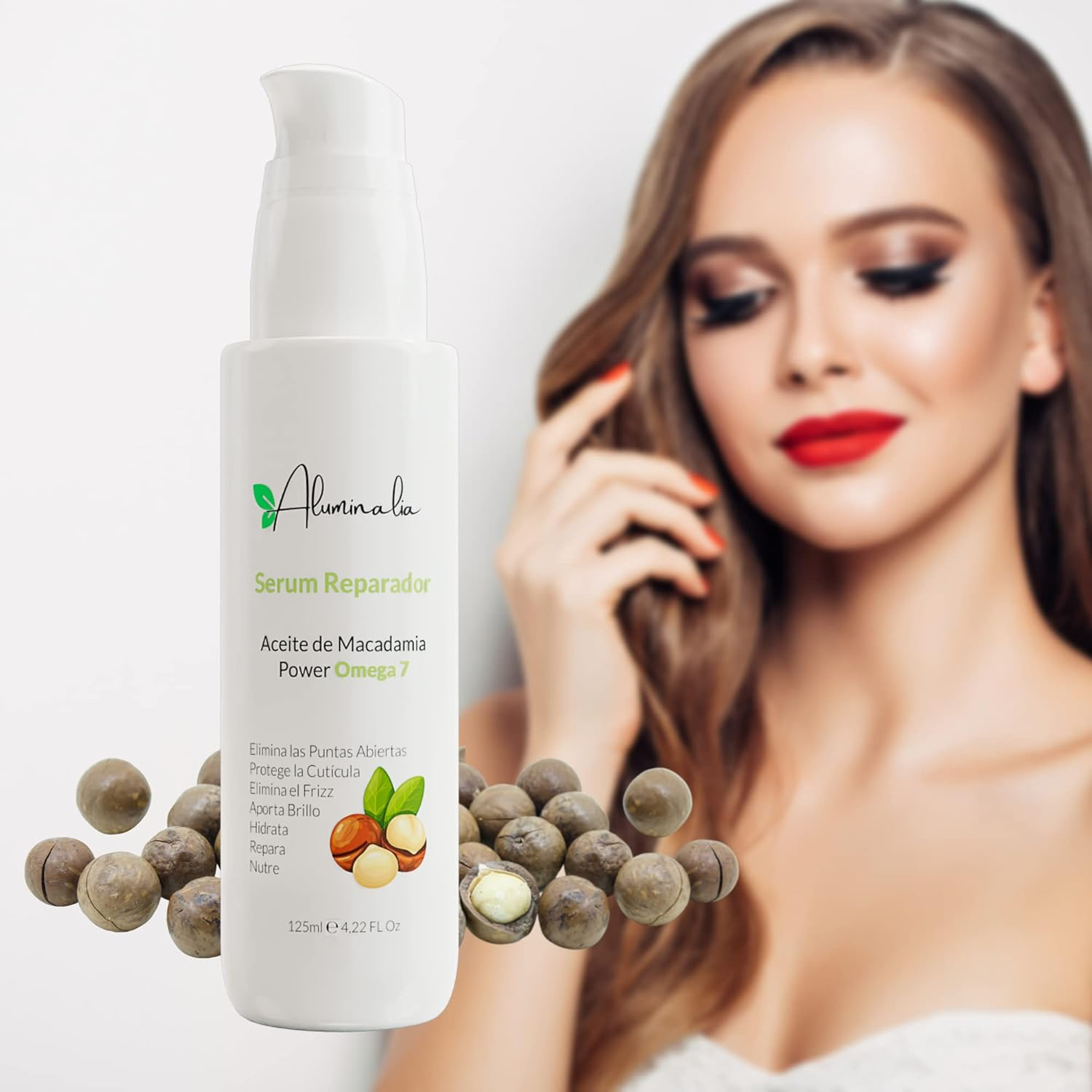 Anti Frizz Serum for Hair Professional Hair Repair Serum with Macadamia Oil, Serum Hair Rich in Omega 7 and Vitamin E, anti Frizz Products Sulfate and Paraben Free (125 Ml)