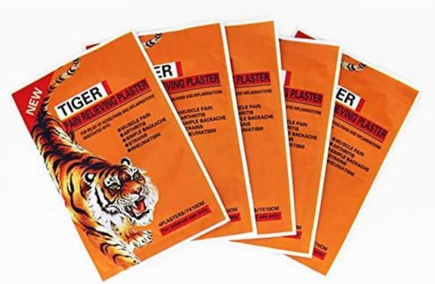 Tiger Pain Balm Relief Plaster Patches - 60 Pcs - 7X10 Cm Each - Fast & Free Post