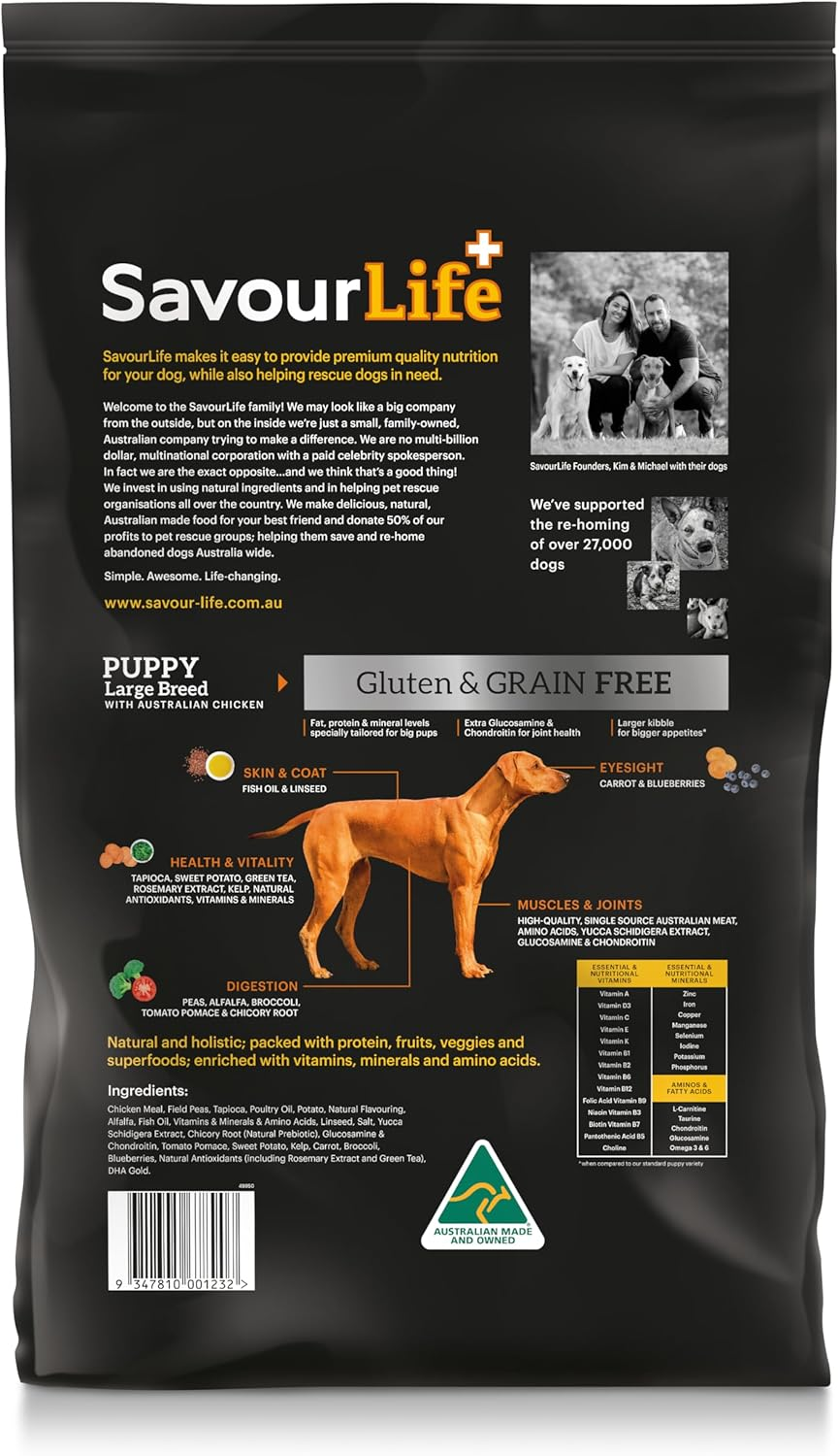 Savourlife Grain & Gluten-Free, Large Breed Puppy Food - Dry, 15Kg image number 2