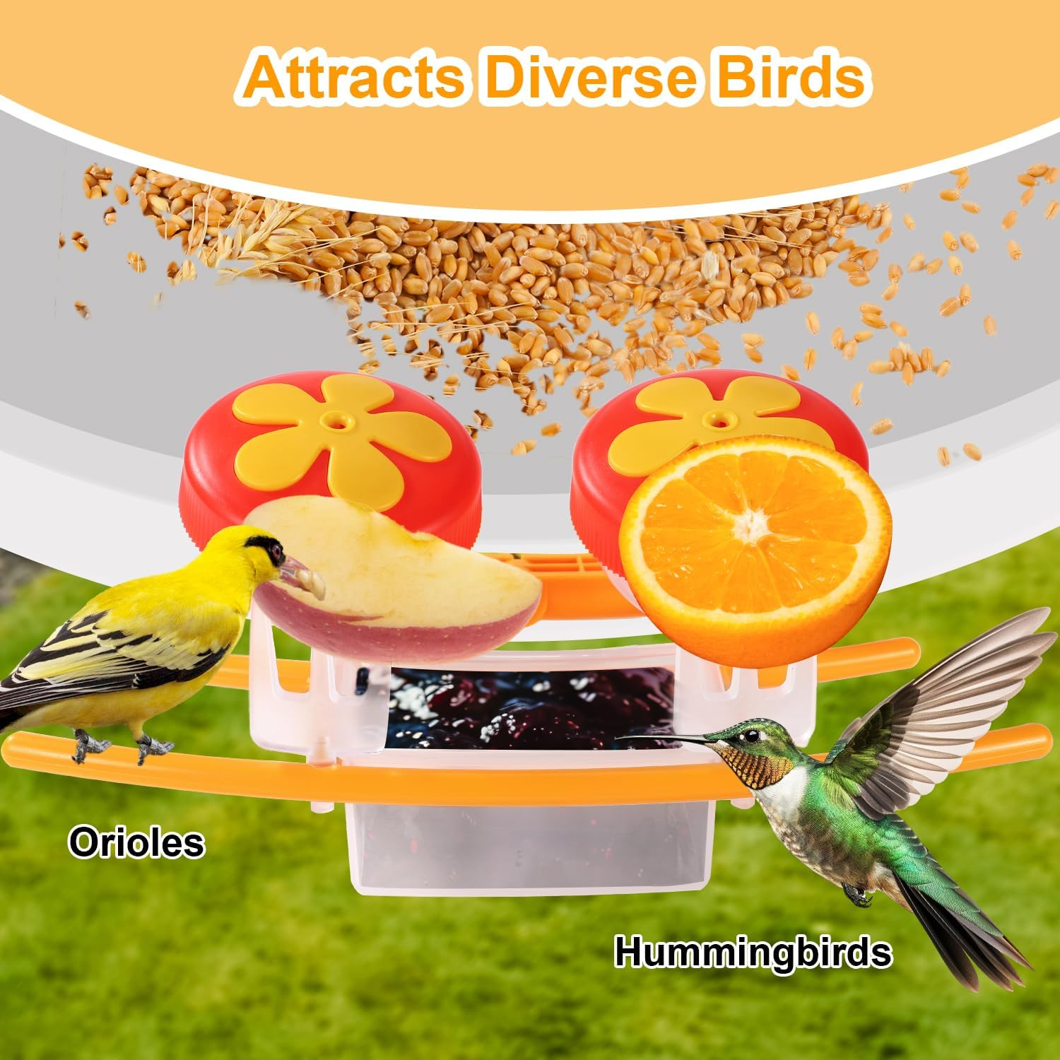 Smart Bird Feeder Accessory Set for NETVUE Birdfy Feeder, Smart Bird Feeder Perch with Add-Ons Including Water Bowl Jelly Holder Fruit Holder Suitable for All Birds image number 2