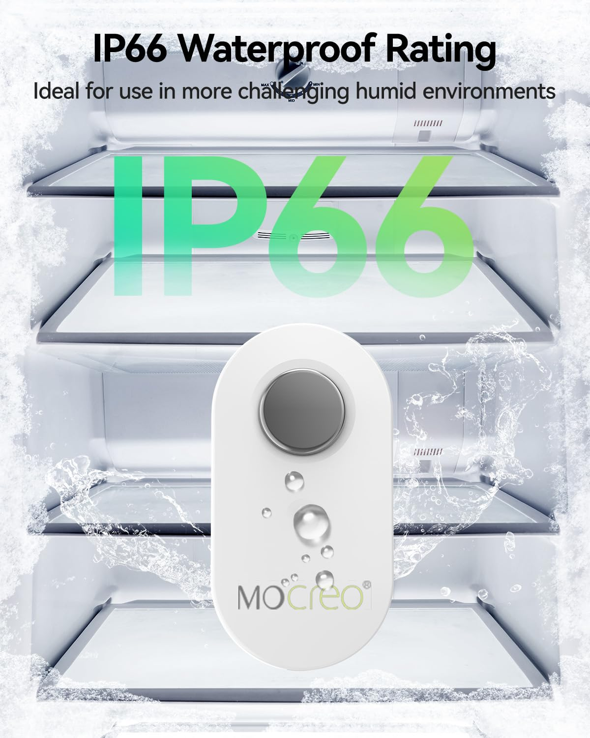 MOCREO Wifi Remote Thermometer Freezer Alarm, 1/3 Mile Long Range, IP66 Waterproof, App Email Alert, with Digital Monitor Hub, 2 Smart Wireless Temperature Sensors for Fridge, RV, Greenhouse image number 5