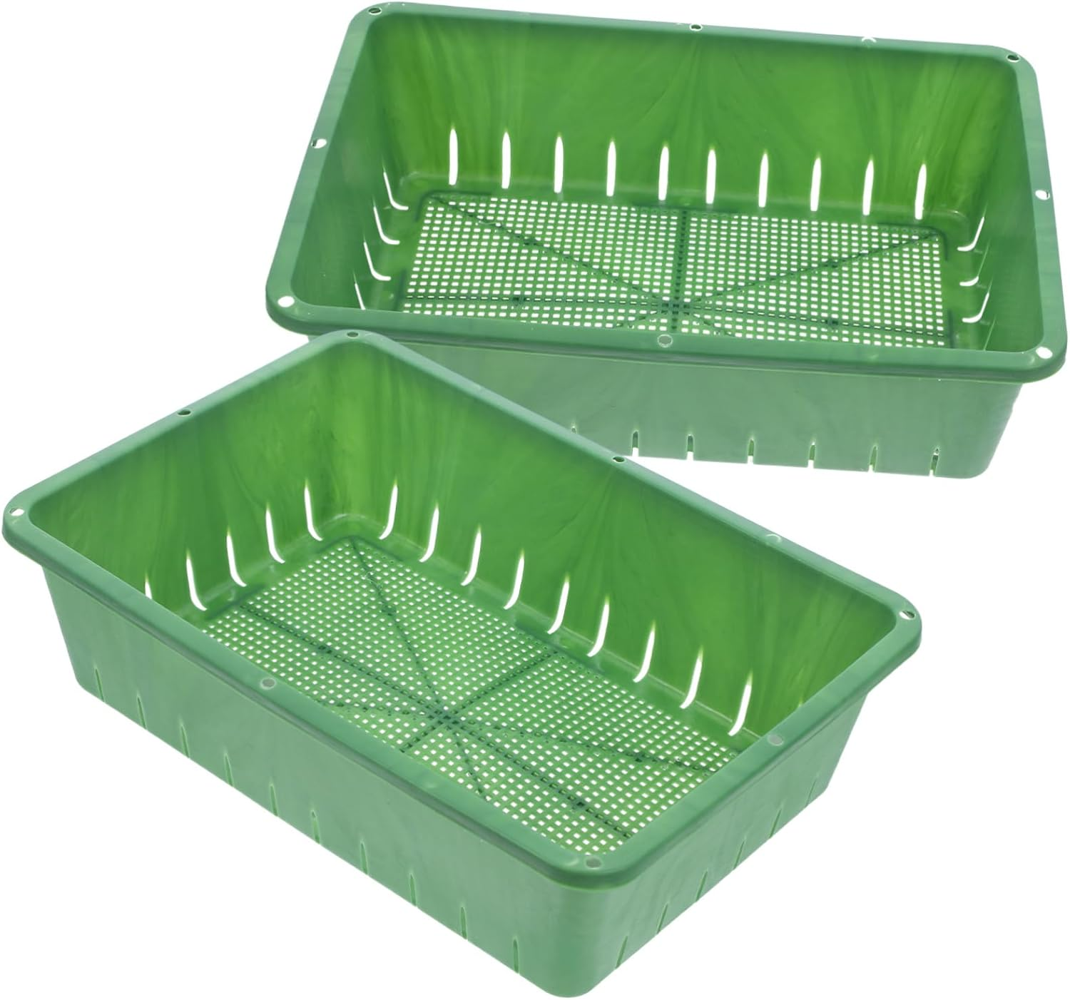 SUPVOX Seedling Starter Tray and Sprouting Growing Tray for Indoor Gardening Small 26X18X7Cm Green Plastic Germination Container 2Pcs Seedling Growing image number 2
