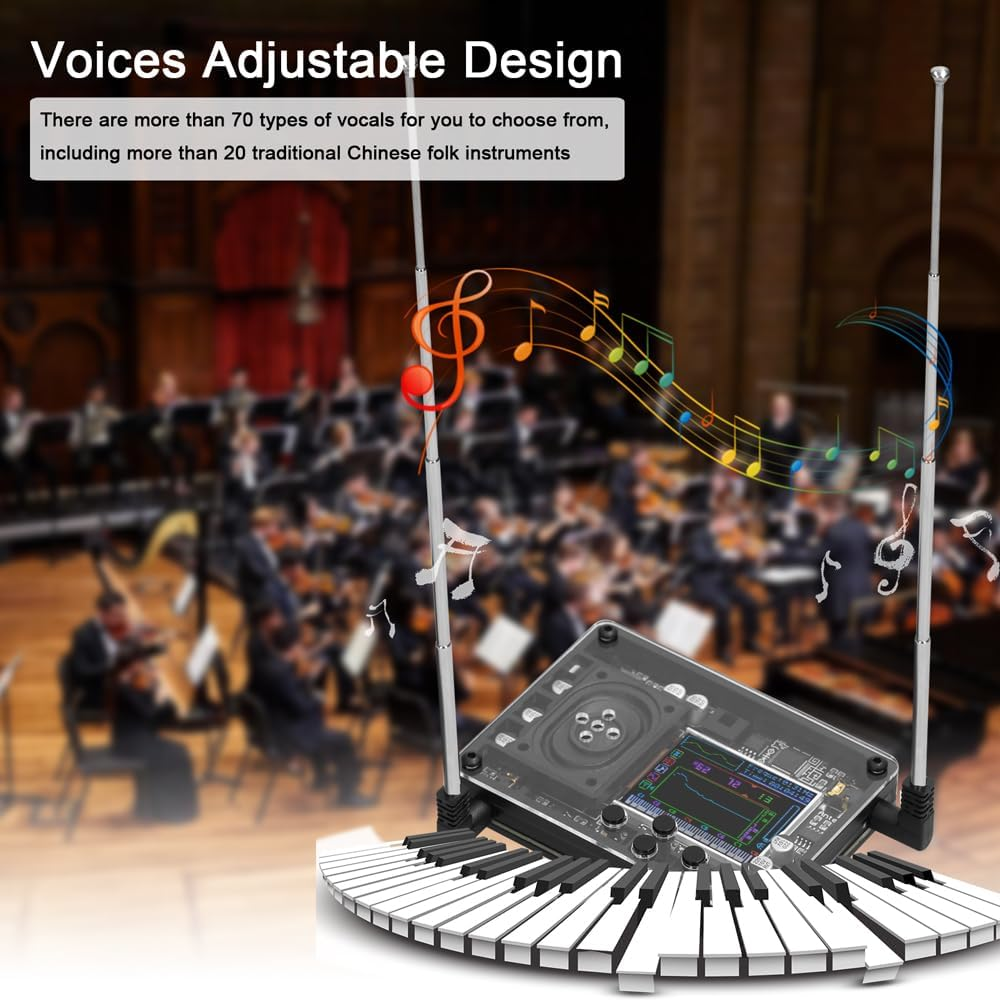 Mingzhe Type-C Interface O Theremin Musical Module Vintage Electronic Ingenious Instrument Multiple Voices Adjustable Wi Color Screen Display image number 6