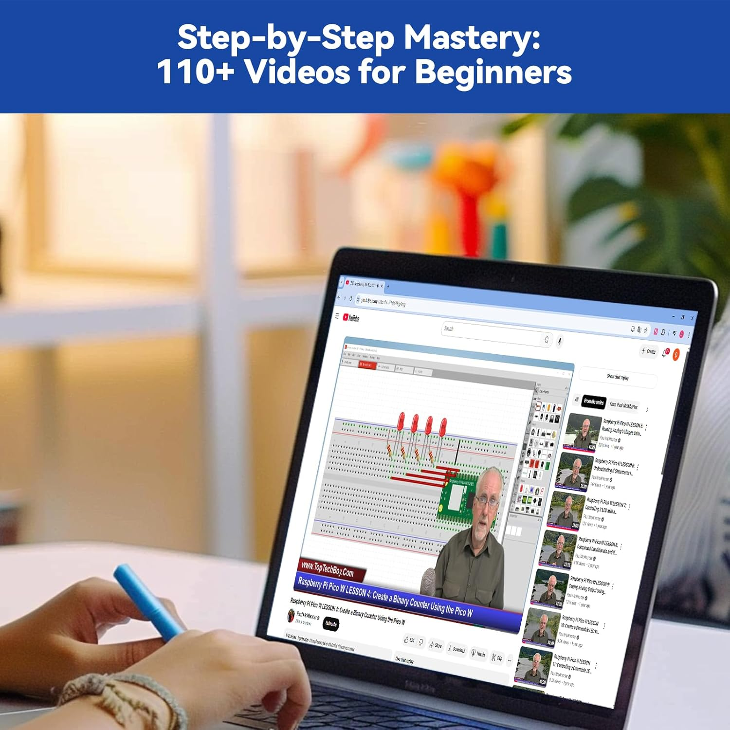 Sunfounder Raspberry Pi Pico 2 W Ultimate Starter Kit with 110+Video Courses Online Tutorials, 96 Projects (16 Iot Projects), Micropython, C++ (Compatible with Arduino IDE) image number 5