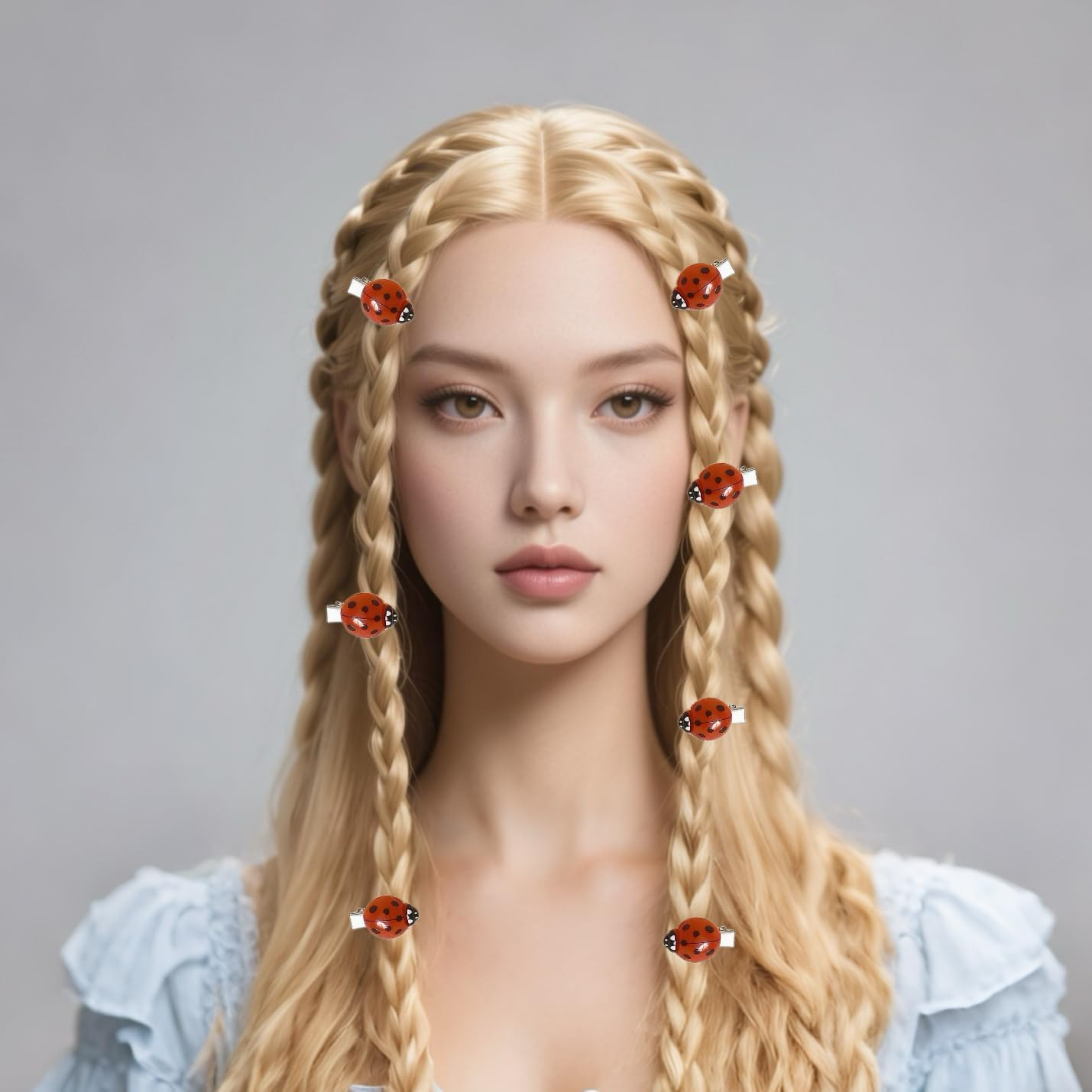 Ladybird Hair Clips, Pack of 10 Ladybird Hair Clips, Suitable for Women Various Hairstyles, School, Decoration of Clothes and Backpack, as Well as for Parties and Outdoor Use image number 5