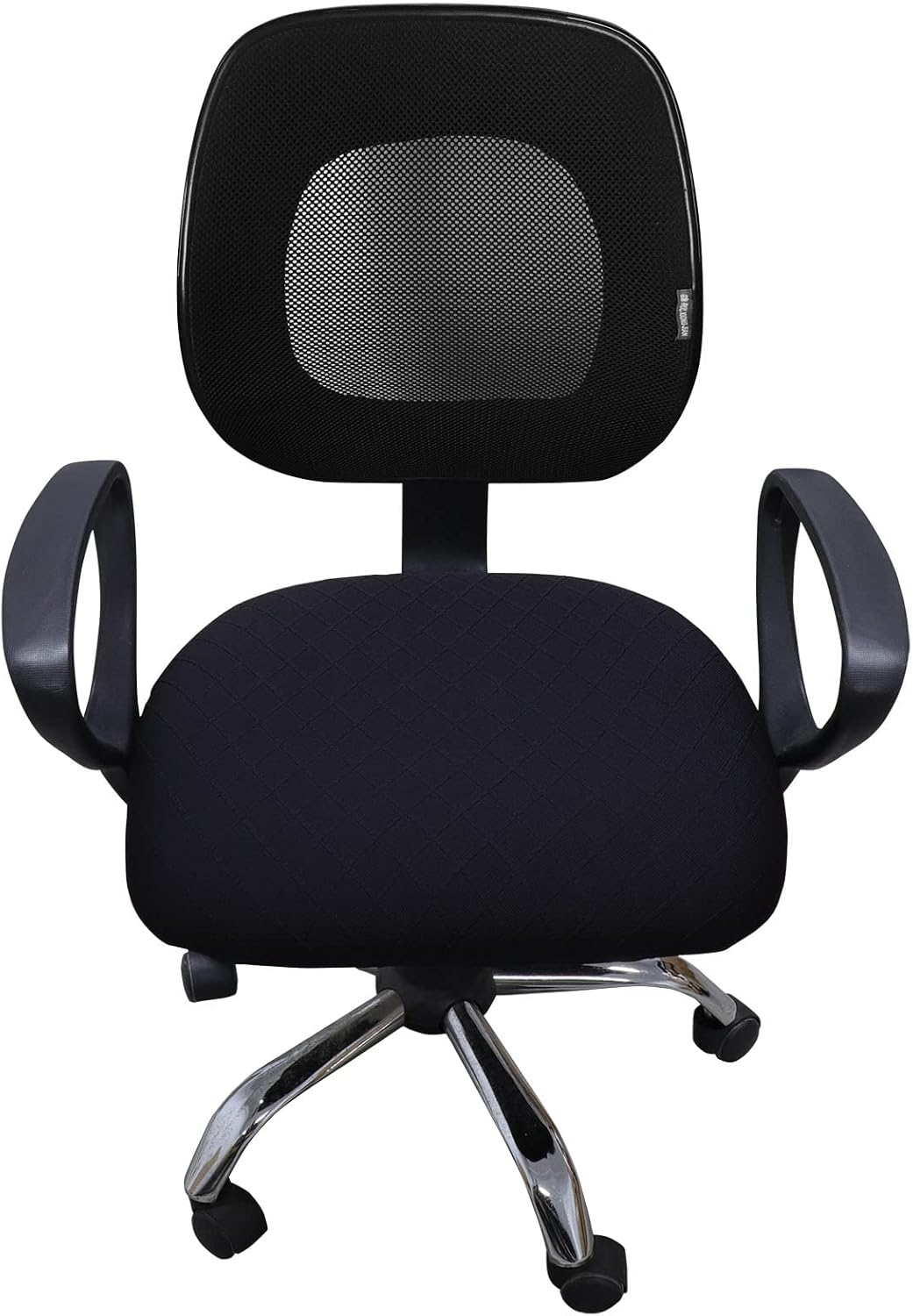 Melaluxe Stretch Jacquard Office Chair Cover, Removable Washable Desk Chair Cover Rotating Chair Seat Slipcover, Black image number 2