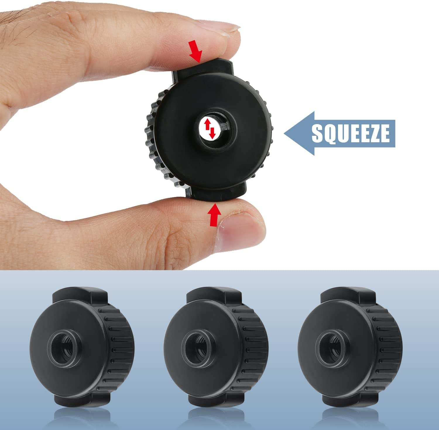 6Pcs Quick Release Cymbal Nuts, 8Mm Cymbal Mate Nut Black Plastic Cymbal Lock Nut for Percussion Drum Kit Jazz Drum Parts Accessories image number 5