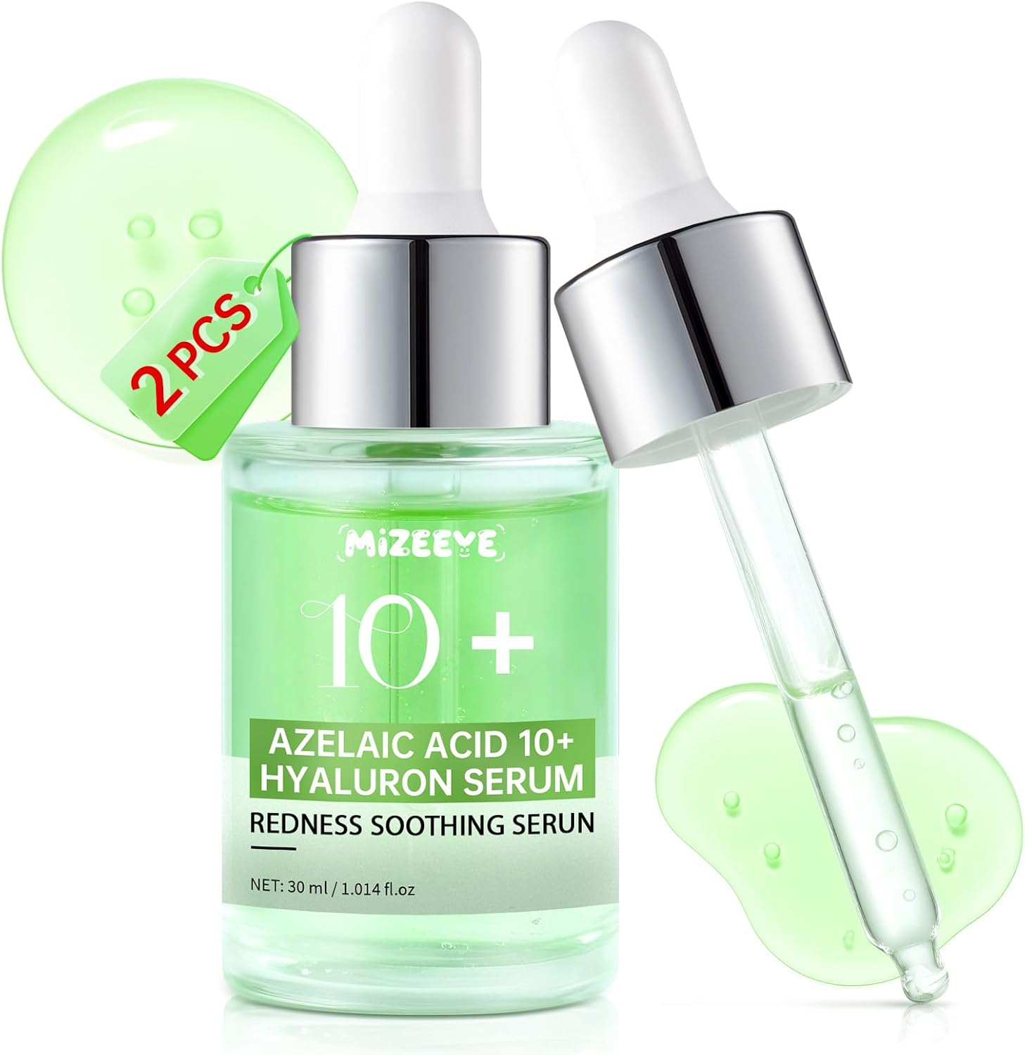 Azelaic Acid Serum for Face, Azelaic Acid 10 + Hyaluron Serum for Sensitive Skin, 30Ml Hyaluronic Acid Serum with Niacinamide for Acne & Spot Care, Redness Relief.