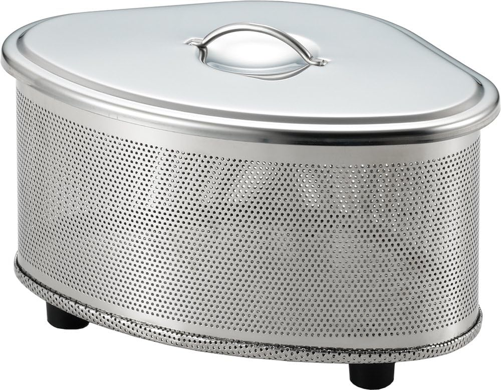 Yoshikawa SJ2430 Triangle Corner with Lid, Punching, Stainless Steel, Silver, Total Width 7.0 X Depth 4.9 X Height 4.2 Inches (17.9 X 12.4 X 10.8 Cm), Swiss Made in Japan image number 3