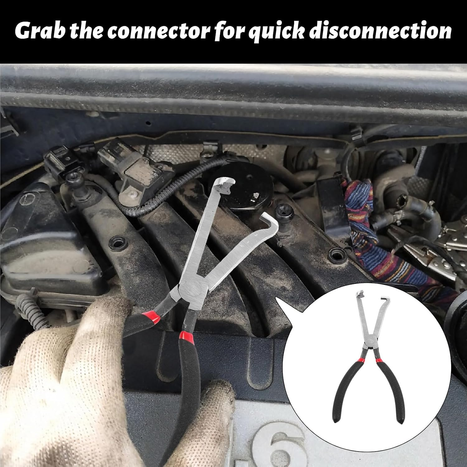 Ruinous Electrical Disconnect Pliers, Automotive Tool, Carbon Steel, 20Cm, Perfect for Hard-To-Reach Areas image number 1