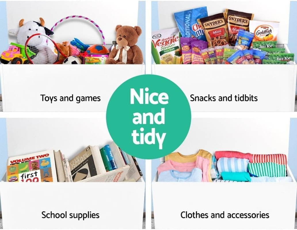 Keezi Kids Toy Box, Children Toys Storage Cabinet Chest Activity Centre Furniture Multifunctional Play Living Room Bedroom Decor, Particle Board Bench White image number 5