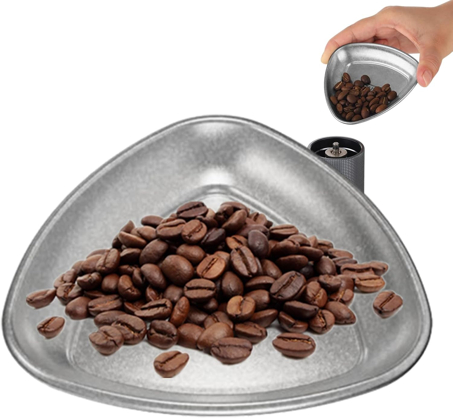 Coffee Bean Dispenser Cup | Stainless Steel Measuring Tray | Multifunctional Portable Spoon for Coffee Beans, Tea Leaves, Bath, Flour and Nuts | Accessory