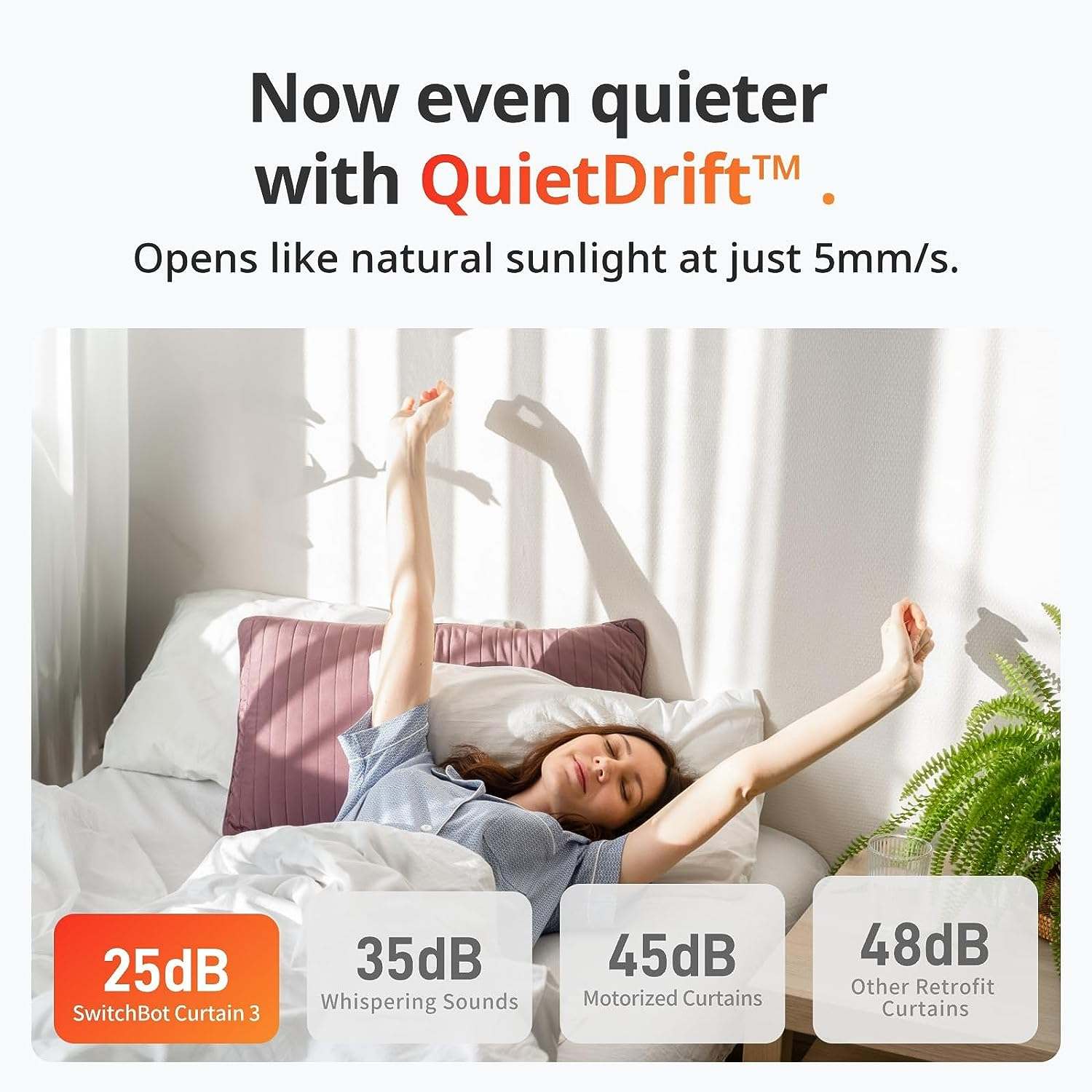 Switchbot Automatic Curtain Opener - Bluetooth Remote Control Smart Curtain with App/Timer, Upgraded High-Performance Motor, Add Switchbot Hub to Work with Alexa, Google Home, Homekit (Curtain 3, Rod)