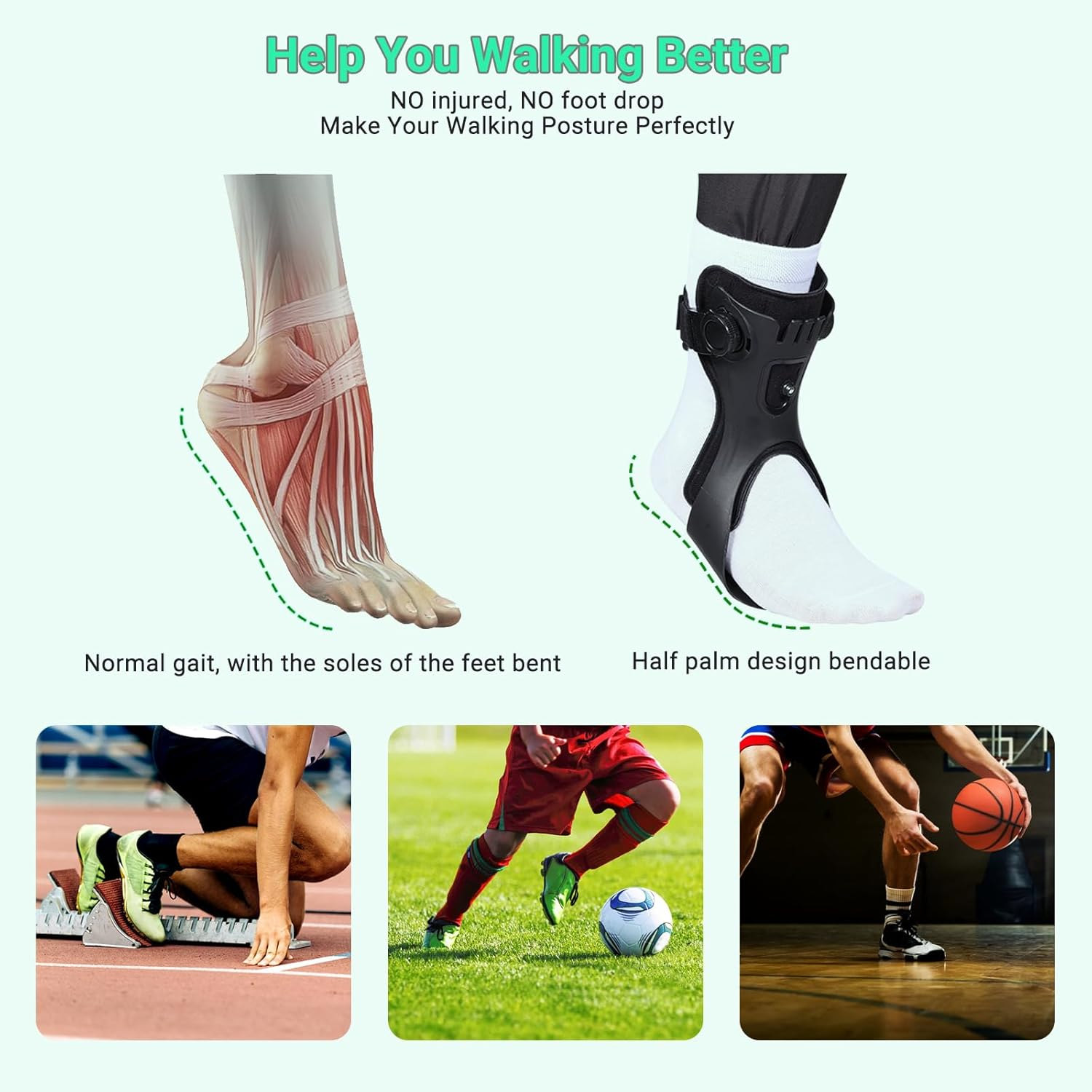 Ankle Foot Orthosis Brace for Foot Drop,Afo Ankle Brace Foot up Stabilizer for Hemiplegia, Ankle Support Shoes Walking for Stroke Rehab Training at Home (L, LEFT) image number 4