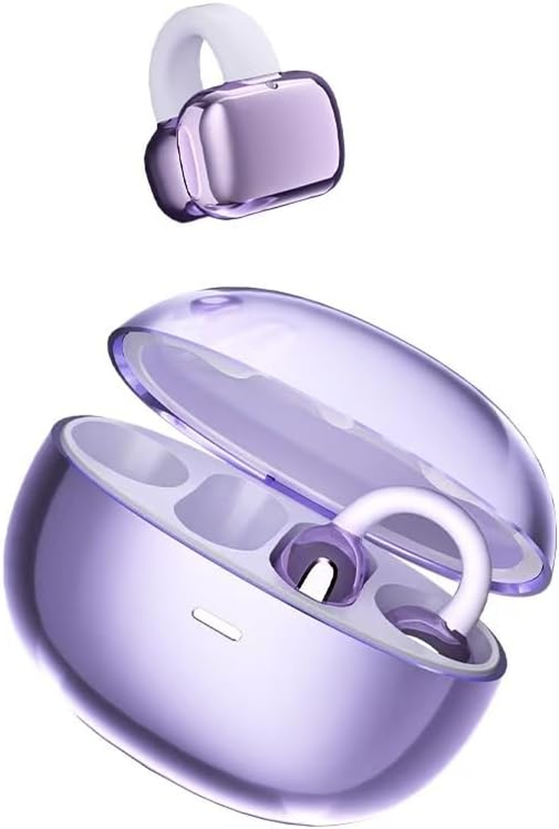 Wireless Open-Ear Earbuds - ENC Noise Cancellation & IPX5. Ergonomic 50H Battery, Design for Small Ears & Glasses (Purple Taro) image number 2