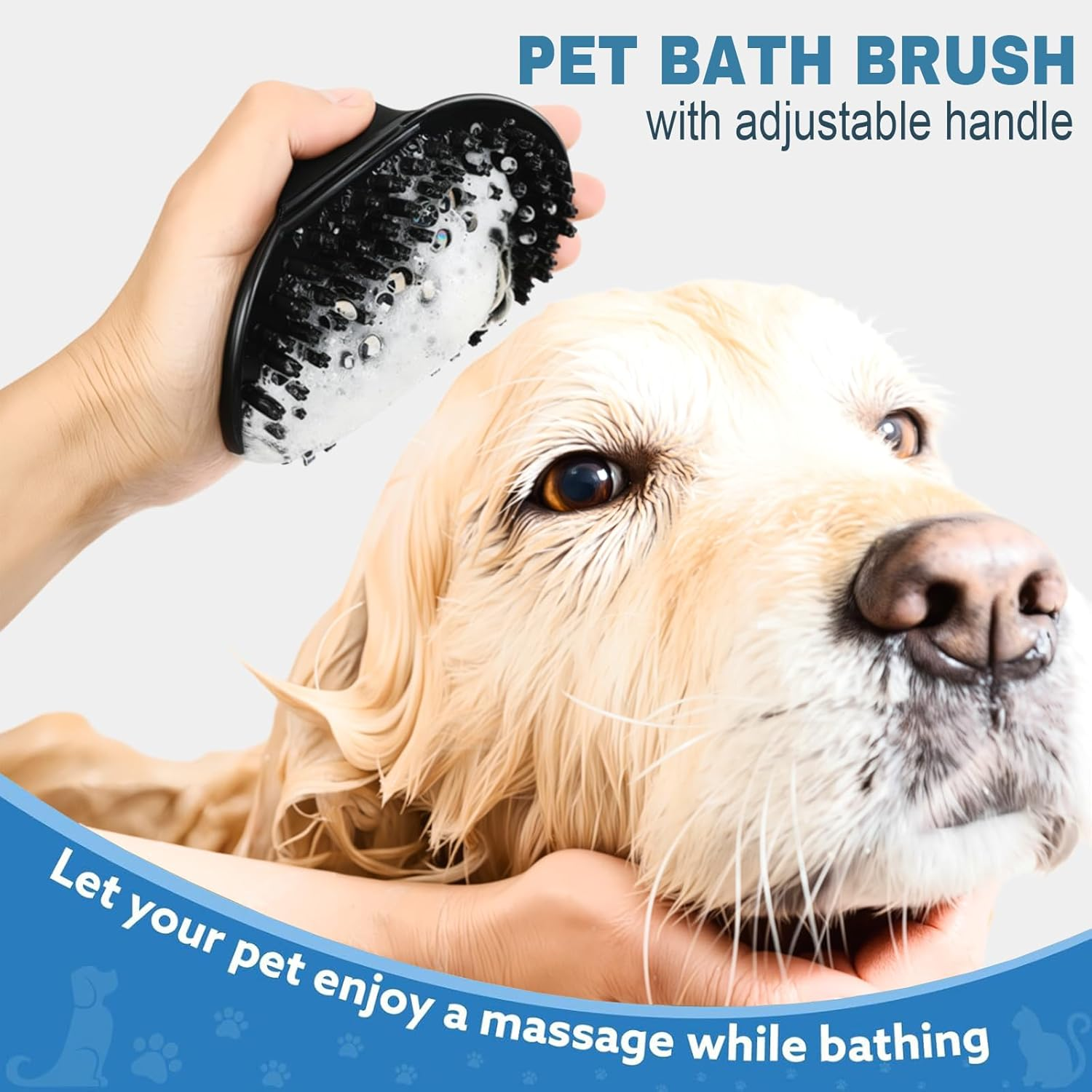 Dog Brush for Shedding | 3PCS Dog Grooming Brush Kit Including Double-Sided Dematting Comb | Self-Cleaning | Bath Brush | Suitable for Long & Short Haired Dogs | Cats(Blue) image number 1
