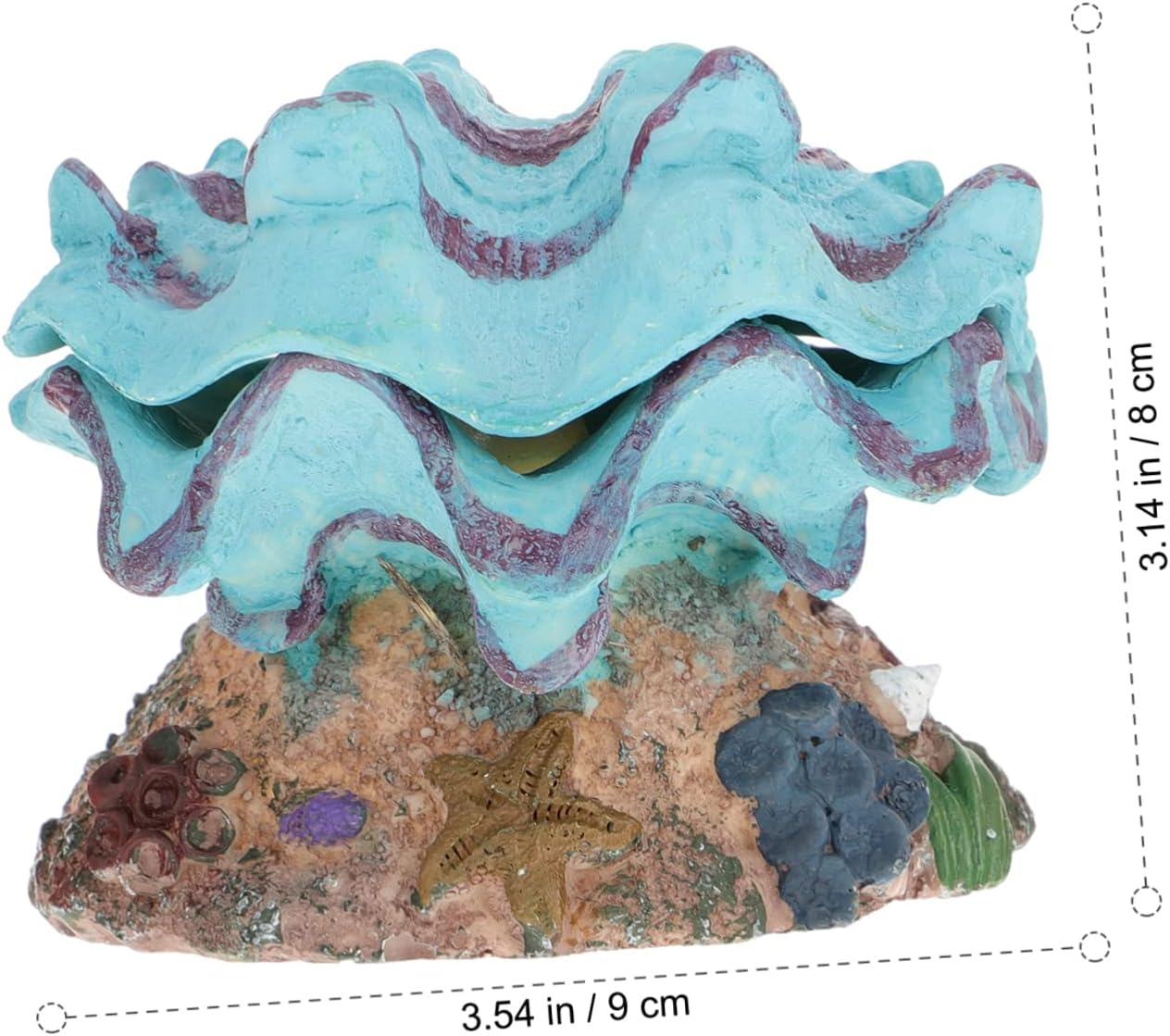 BCOATH 4Pcs Aquarium Decor Realistic Resin Shell Coral Ornaments for Fish Tank Stable Fade-Resistant Simulation Shell Decor for Aquatic Environments image number 5