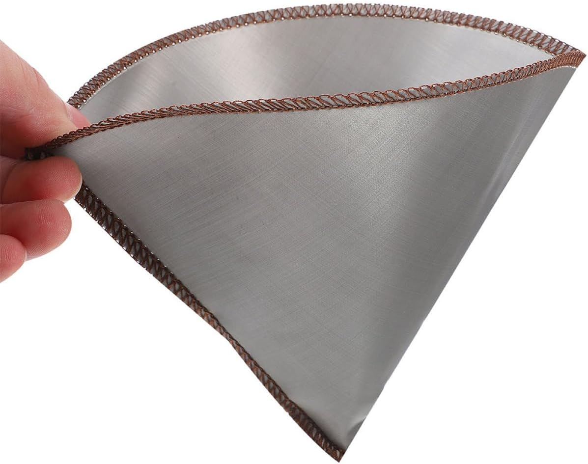 Ipetboom 2Pcs 304 Stainless Steel Coffee Filter Mesh, Fine Reusable Cone Coffee Strainer for 1-4 Cups, Portable Espresso Filter Screen for Home and Travel Brewing image number 1