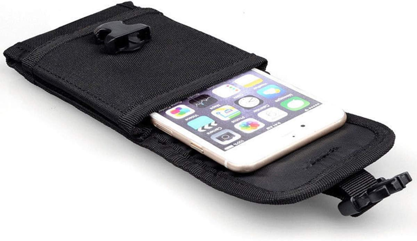 Outdoor MOLLE Tactical Military Pouch Army Black Waist Holster Smartphone Pouch Military 1000D Nylon Hook Loop Belt Phone Holster Phone with Slim Case image number 2