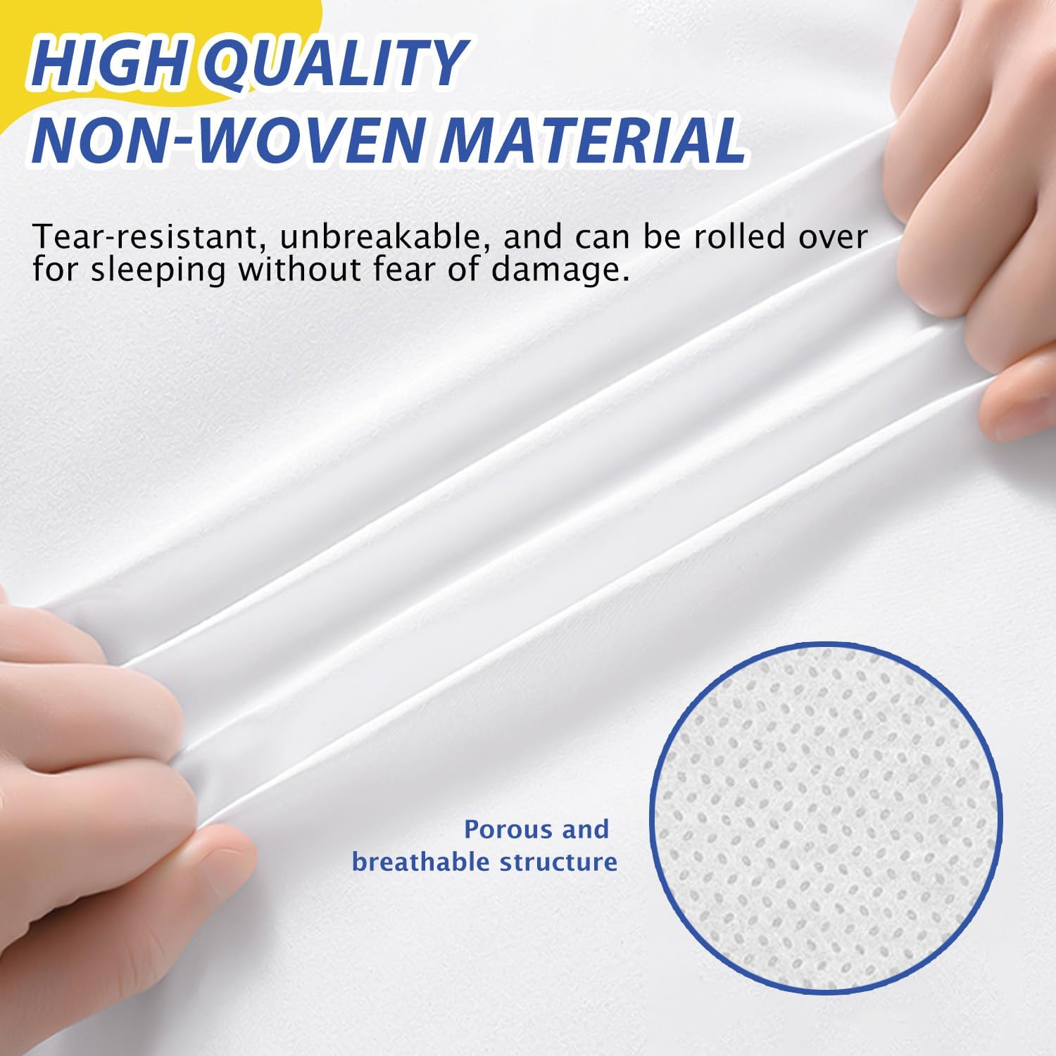 TORMEN 4 Pcs Disposable Sheet and Pillowcase Set 31"X19" Travel Hygiene Bedding Set for Hotel Camping Sterile Waterproof Portable Sheet Pillow Cover Kit No Wash Non Woven Fabric Trips image number 3