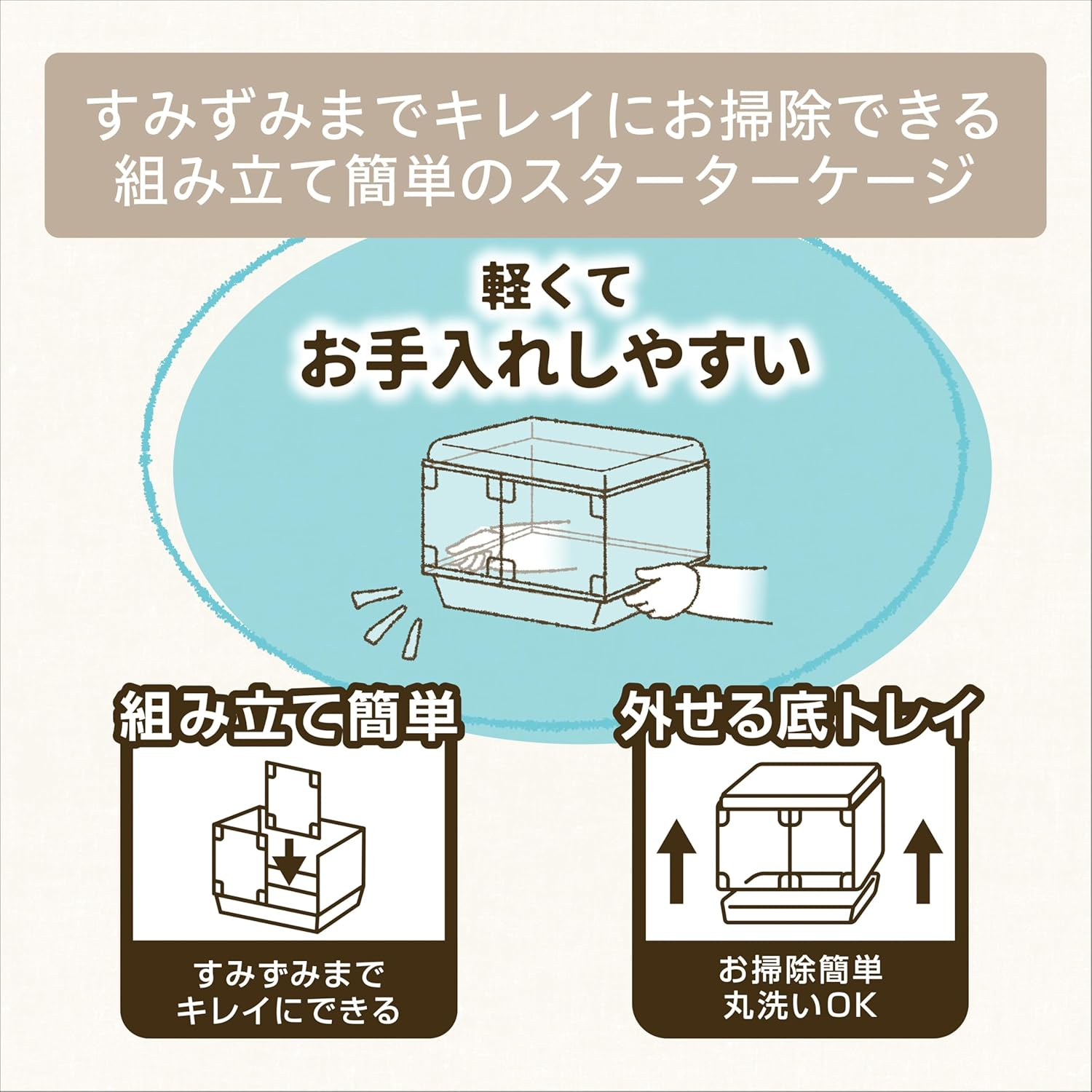 Gex Harmony Glass Harmony Multi 600N Clear Glass Cage for Hamsters and Small Animals (W X D X H): 22.8 X 15.6 X 15.7 Inches (58.0 X 39.2 X 40.0 Cm) image number 3