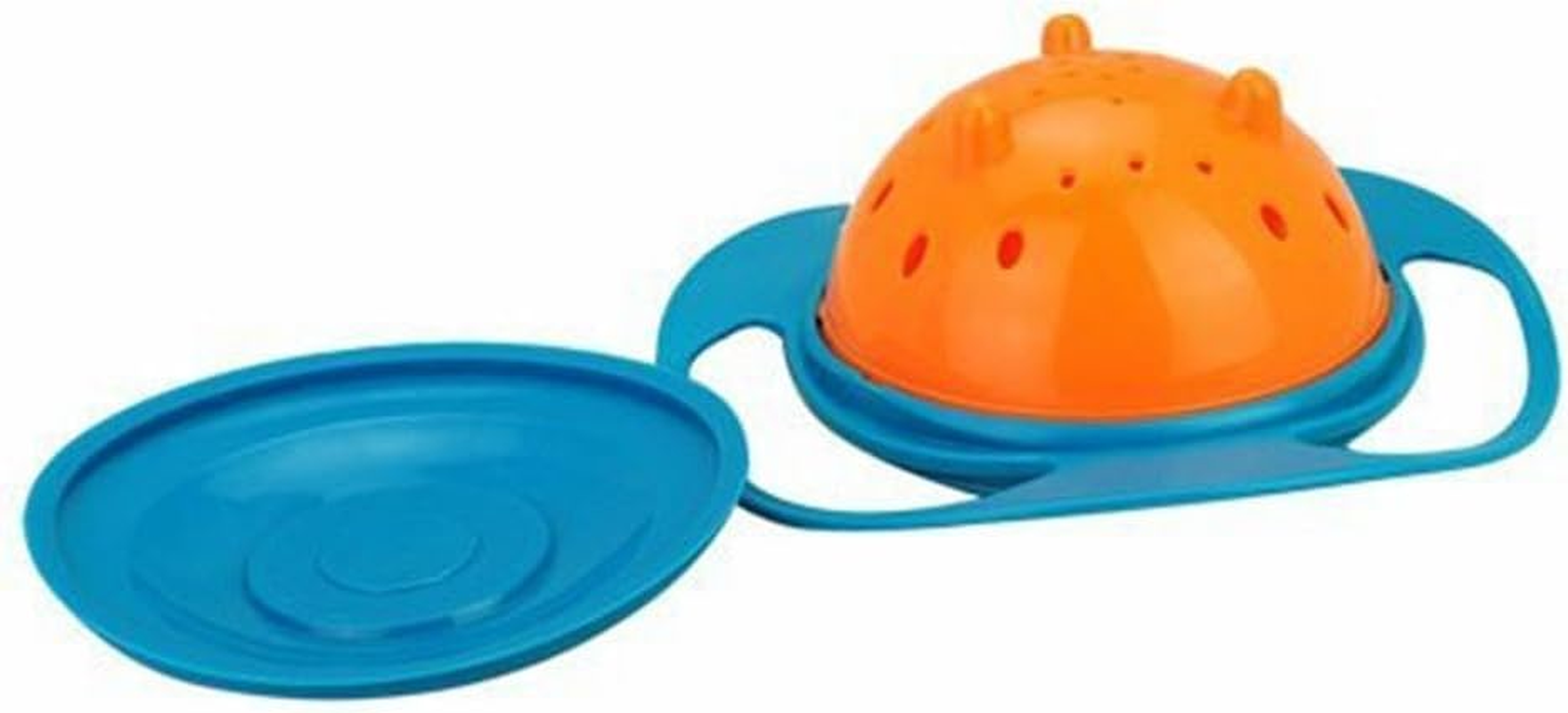 Berry President(Tm) Set of 3: Magic Bowl 360 Degree Rotation Spill Resistant Gyro Bowl with Lid for Toddler Baby Kids Children, Orange+Blue+Green