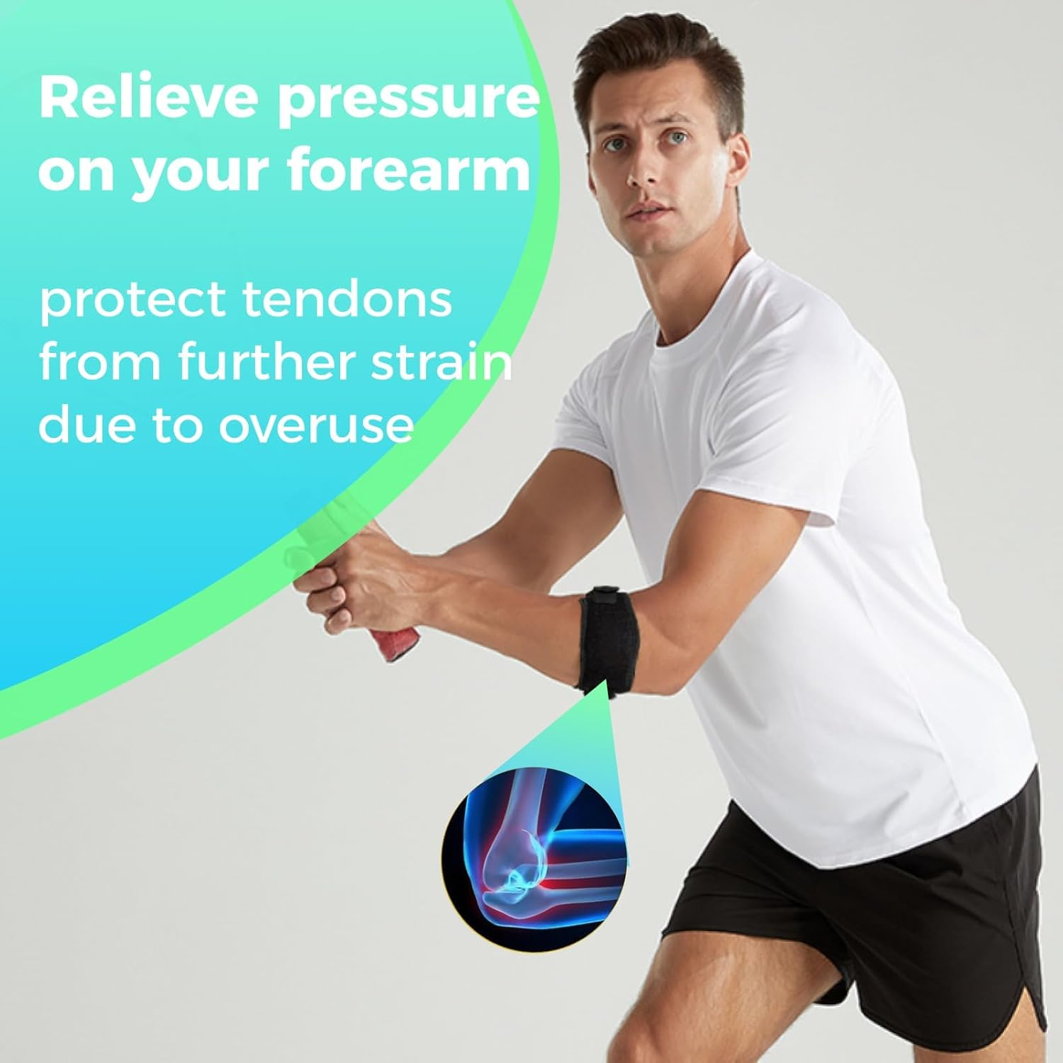 2 Pack Tennis Elbow Brace, Elbow Pain Relief Support for Men & Women, Ideal for Tendonitis, Golfer'S, Tennis Elbow, Includes Compression Pad, Durable & Breathable, One Size Fits All image number 5