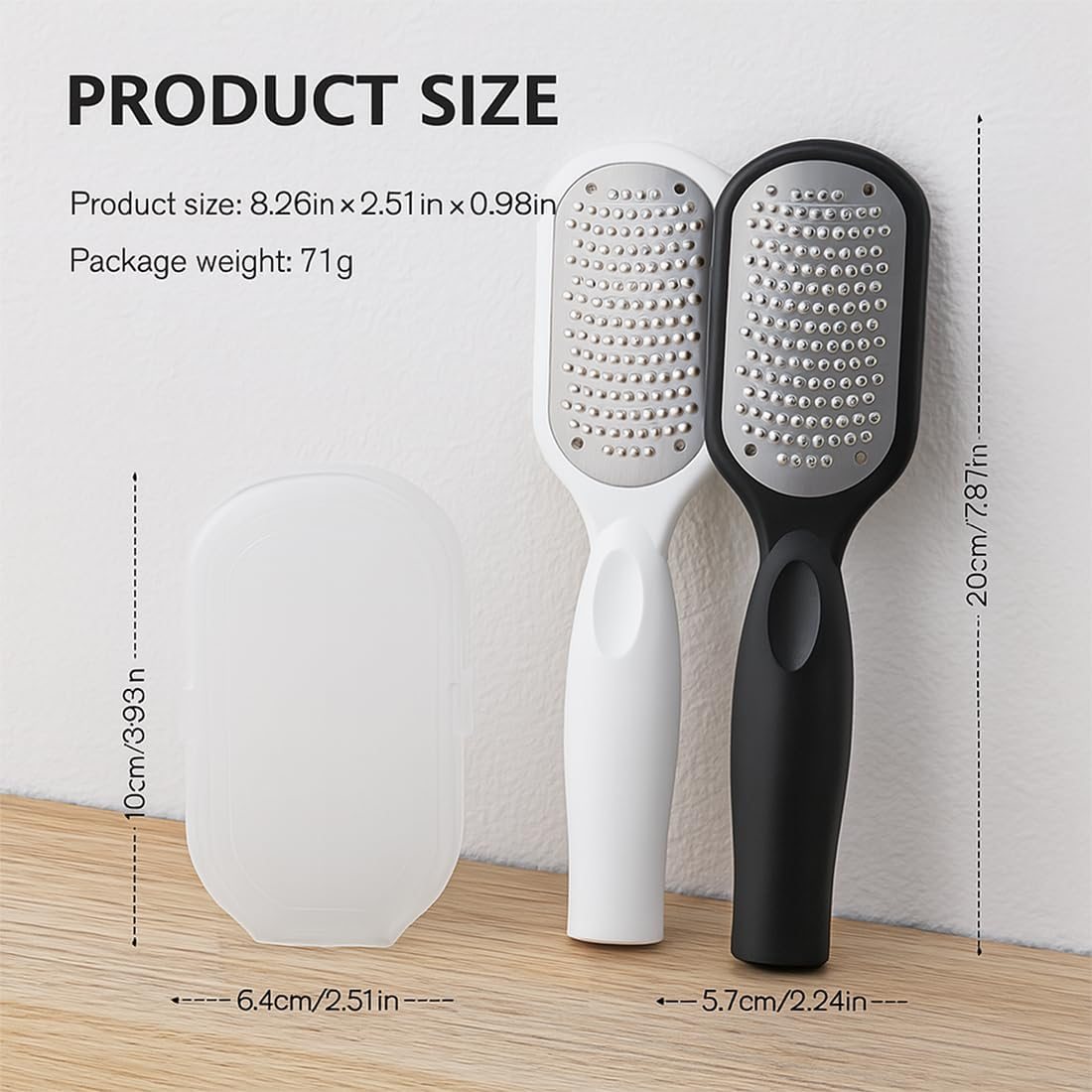 2 X Foot Rasp 2-In-1 (Black & White) with Crumb Tray, Callus Remover for Dry and Wet Feet image number 3