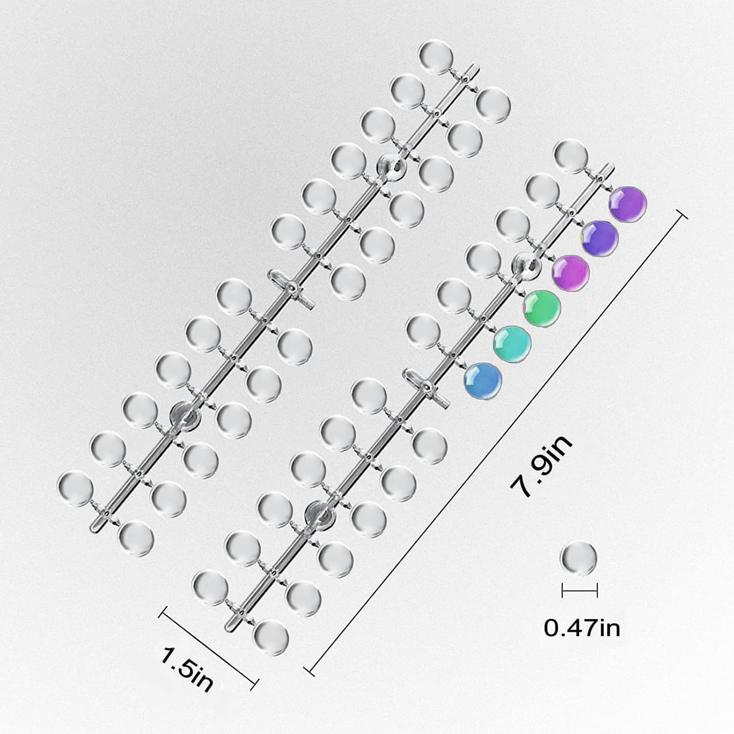120 Pcs round Fake Nail Display Tips, Clear Acrylic Material with 120 Adhesive Stickers, Easy to Use, Practical for Nail Training and Color Display, Ideal for Nail Polish Swatches, SZTTY image number 4