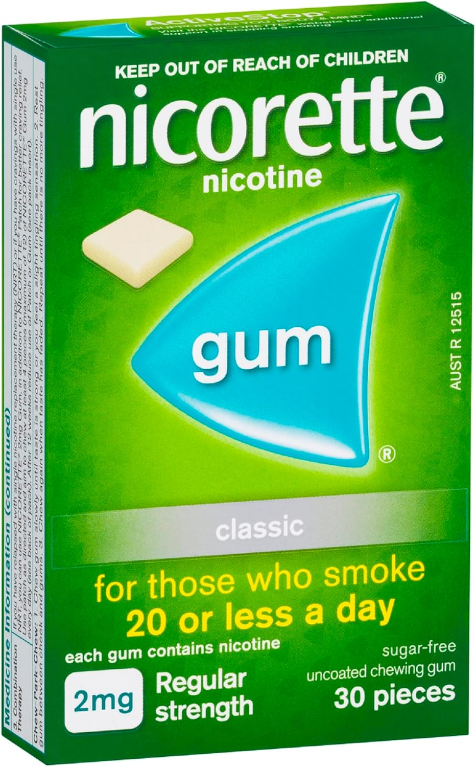 Nicorette Quit Smoking Regular Strength Nicotine Gum Classic 30 Pack image number 5