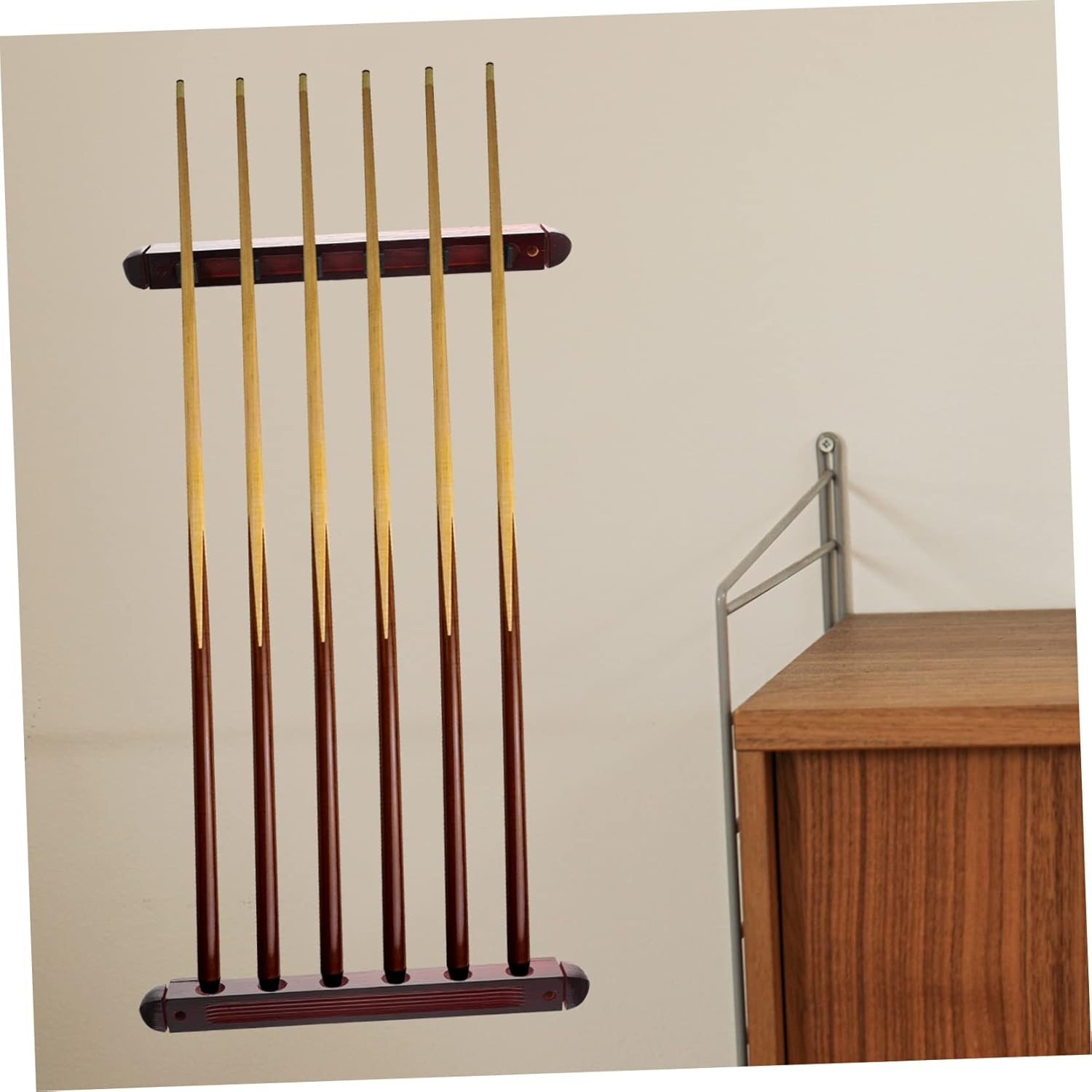 NAMOARLY 1Set Delicate Wall-Mounted Billiard Cue Rack Holder for Cues Versatile Storage and Display for Pool Sticks and Stylish Design image number 2