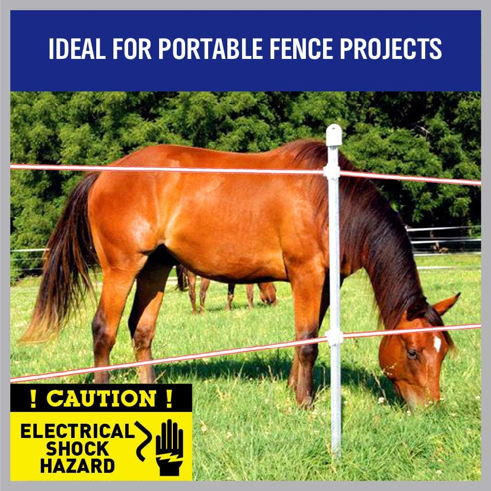 200M Roll Poly Tape Electric Fence Temporary Fencing Kit Stainless Steel Wire image number 6