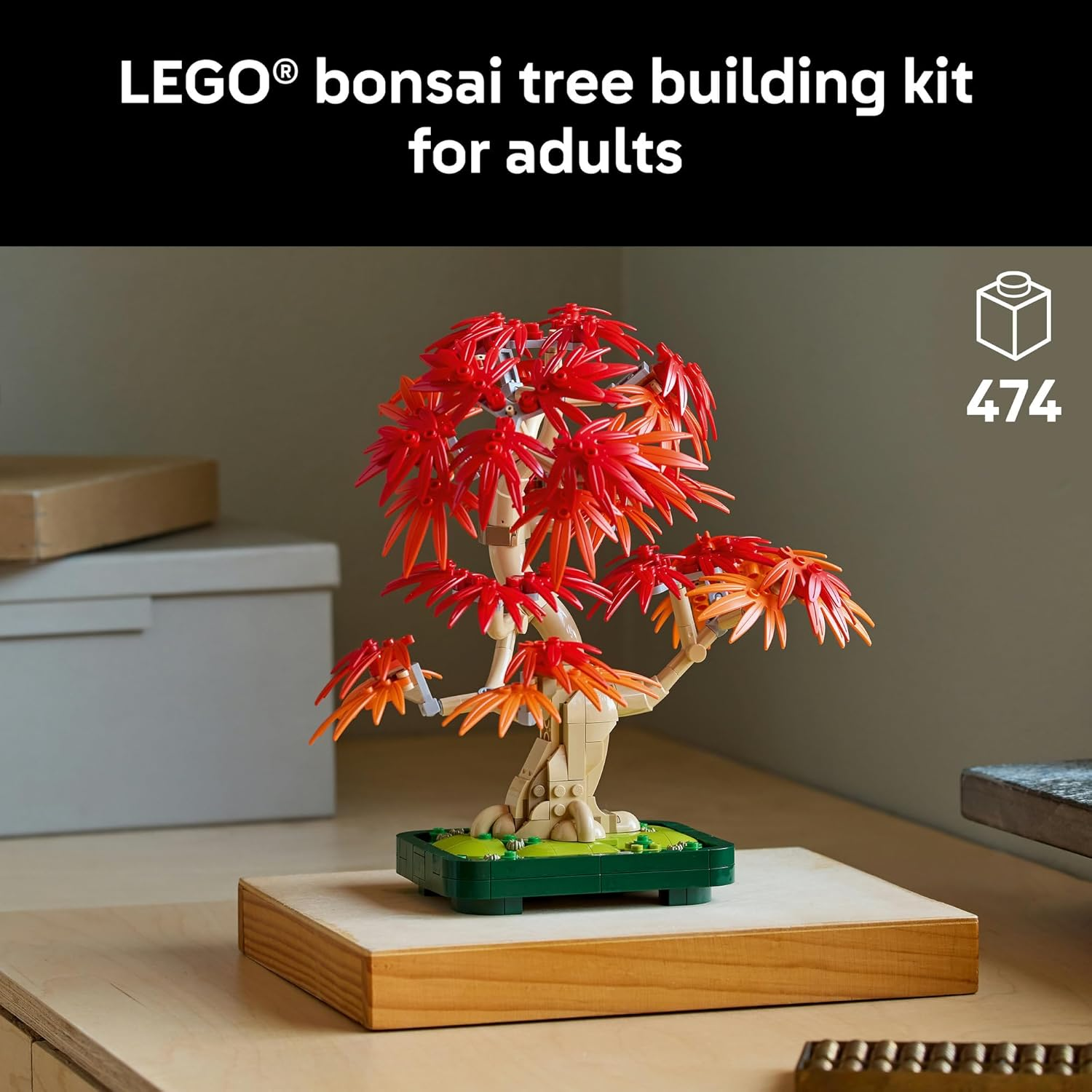 LEGO&reg; Botanicals Japanese Red Maple Bonsai Tree 10348 Plant Decor Building Kit for Adults, Nature Set for Women and Men, New Home Housewarming Toy Idea, Collectible Display Model image number 5