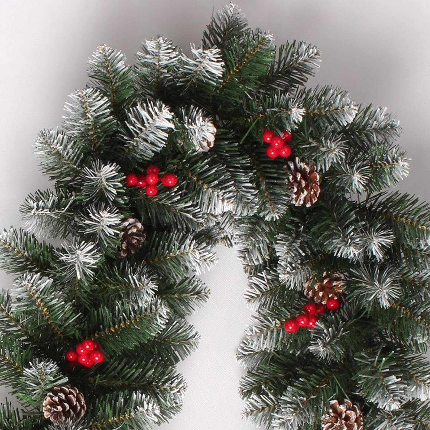 TENOL 8.86Ft Christmas Garland Decorations, Outdoor Christmas Garland for Mantle, Christmas Garland Indoor for Stairs Railing image number 2