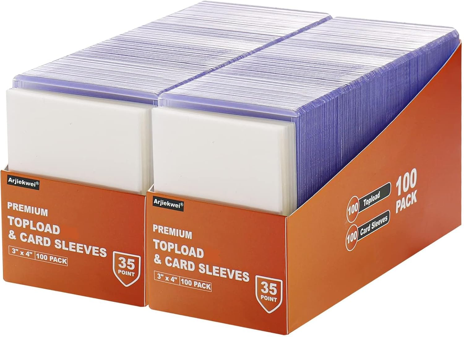 YOZOTI 400 Card Sleeves Top Loaders for Cards, 3"X4" Baseball Card Protectors Hard Plastic, Premium Toploaders Holder for Trading Sports Football Game Cards (200 Hard Sleeves + 200 Soft Sleeves)