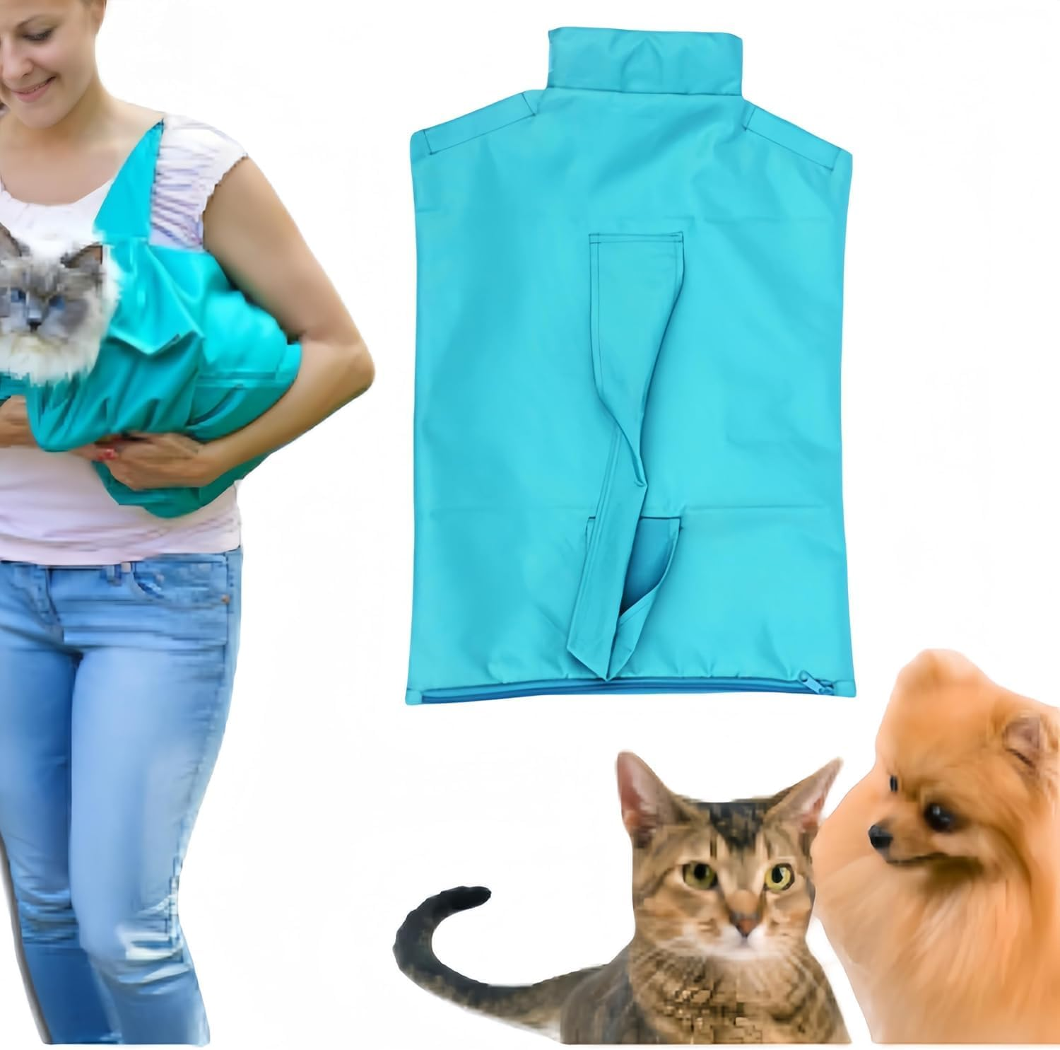 1Pc Anti-Scratching Cat Carrier Pouch Bag Nail Trimming, Cat Carrier Pouch Bag Tote Design anti Scratching for Claw Care Nail Trimming image number 5